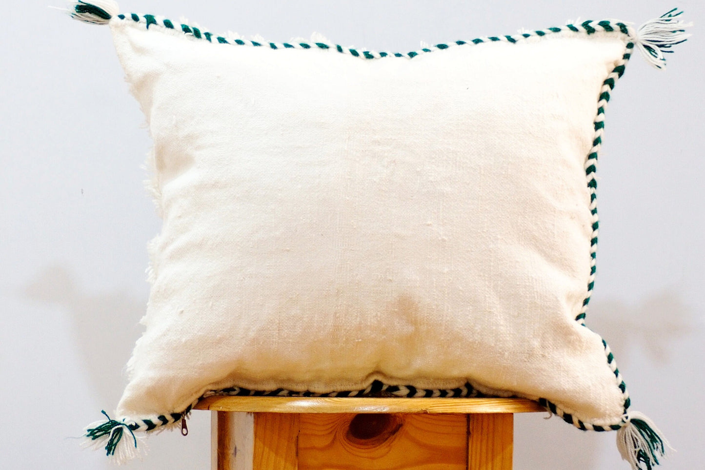 Handmade Moroccan Wedding Blanket Pillow Cover Handira Blanket Cushion Cover Wool Pillow Cover with Sequins