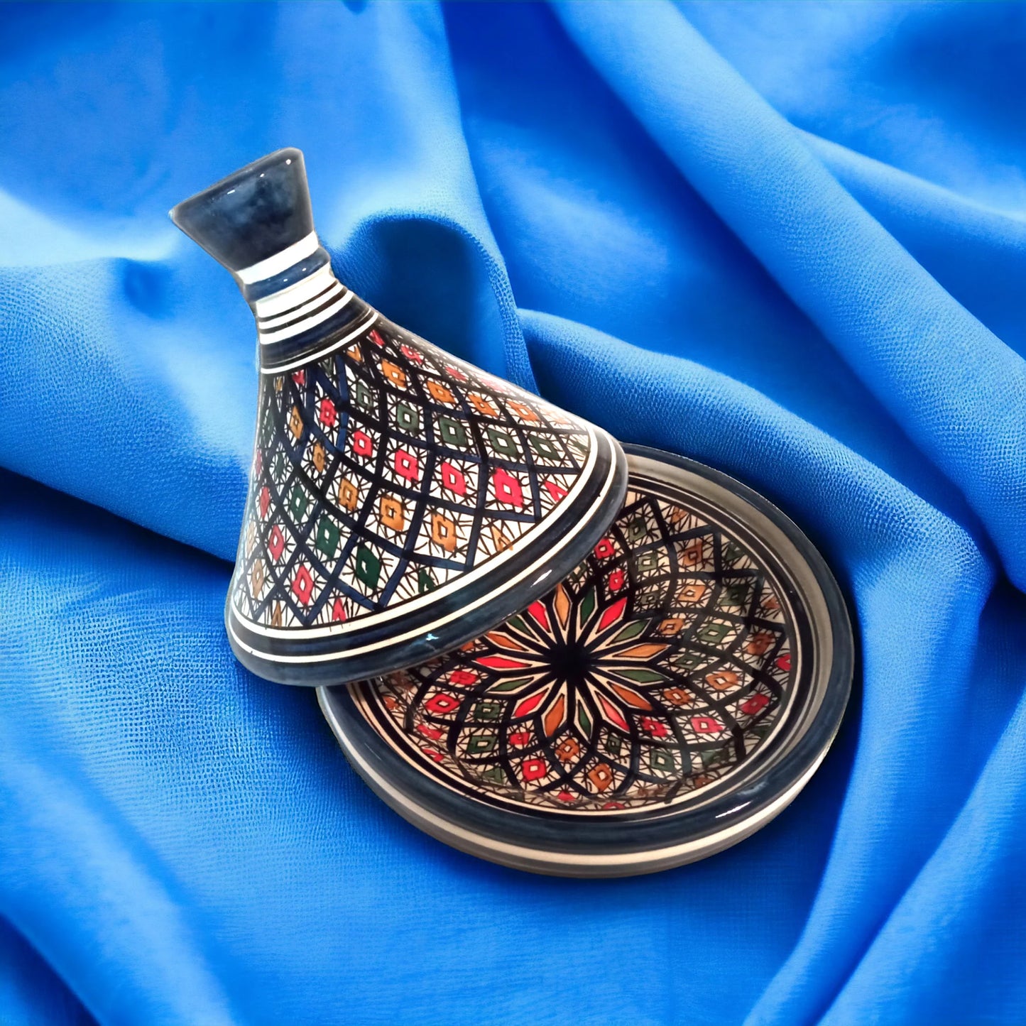 Handcrafted Ceramic Tagine Moroccan Elegance for Stylish Dining Vibrant Glazed Tagine Blue Tagine