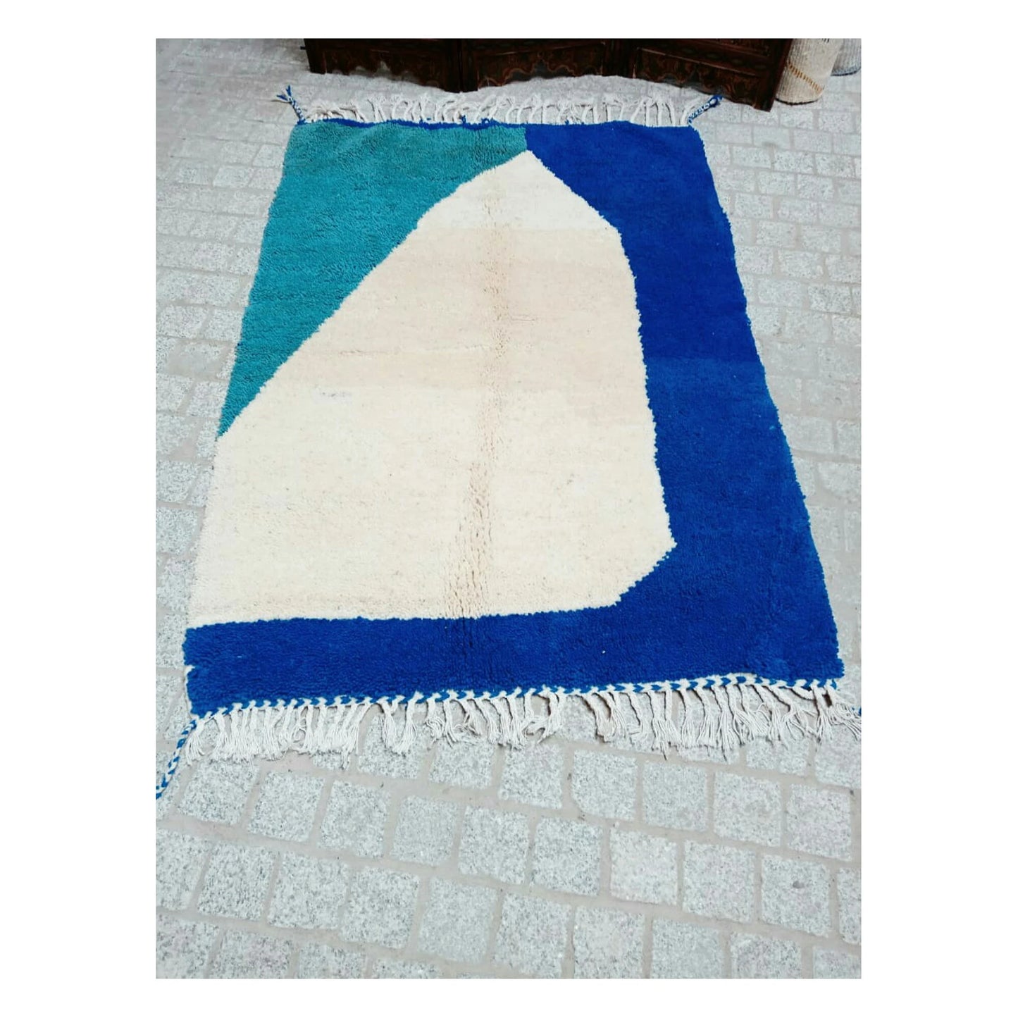 Beni Ourain Rug .Moroccan Azilal Rug Handmade Natural Wool,Berber Carpet Authentic Azilal Area Rug