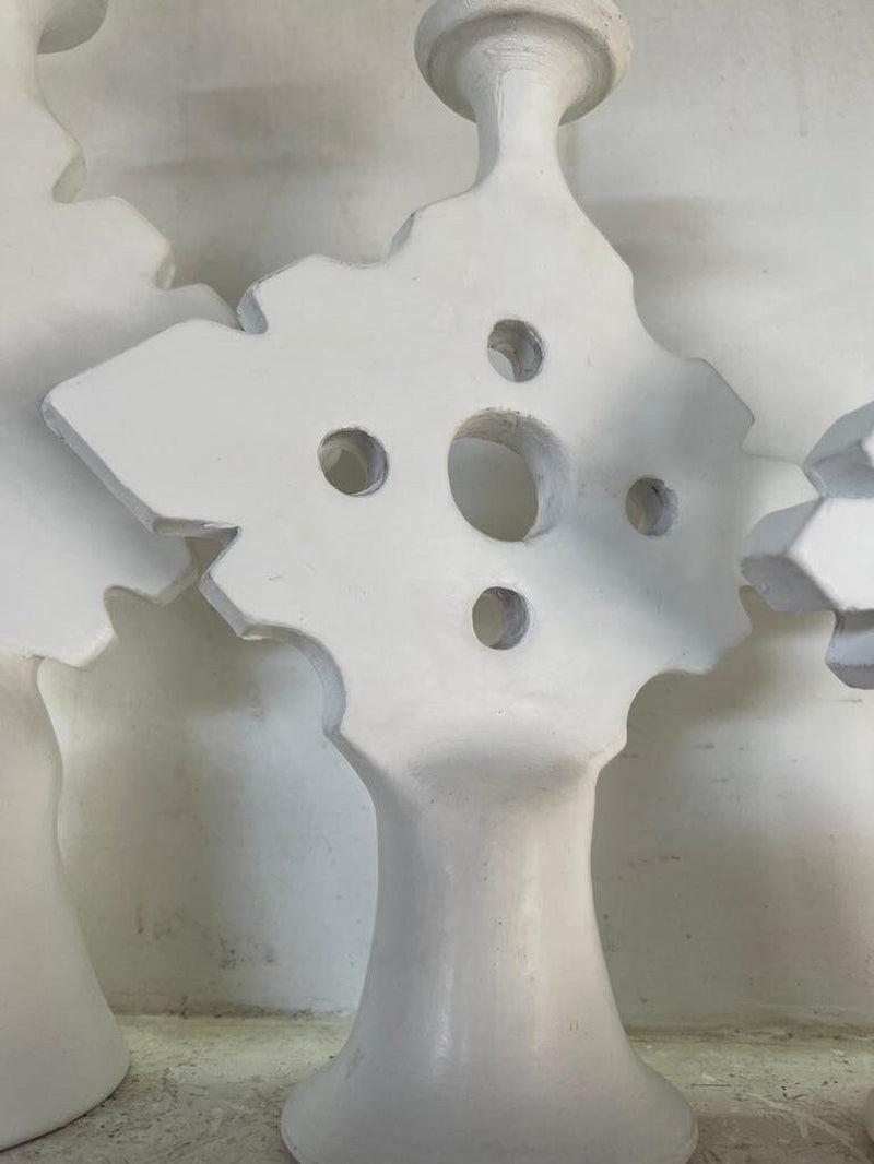 PROMOTION Set of 3 Moroccan Stucco Candles White