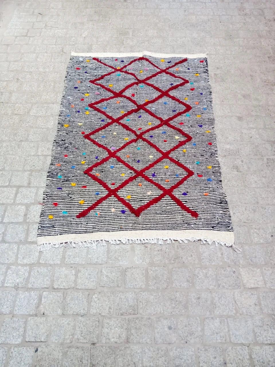 Moroccan Zanafi Rug .Handmade Berber Wool Rug Authentic Azilal Carpet Area Rug - Vintage Berber Rug - Zanafi Rug