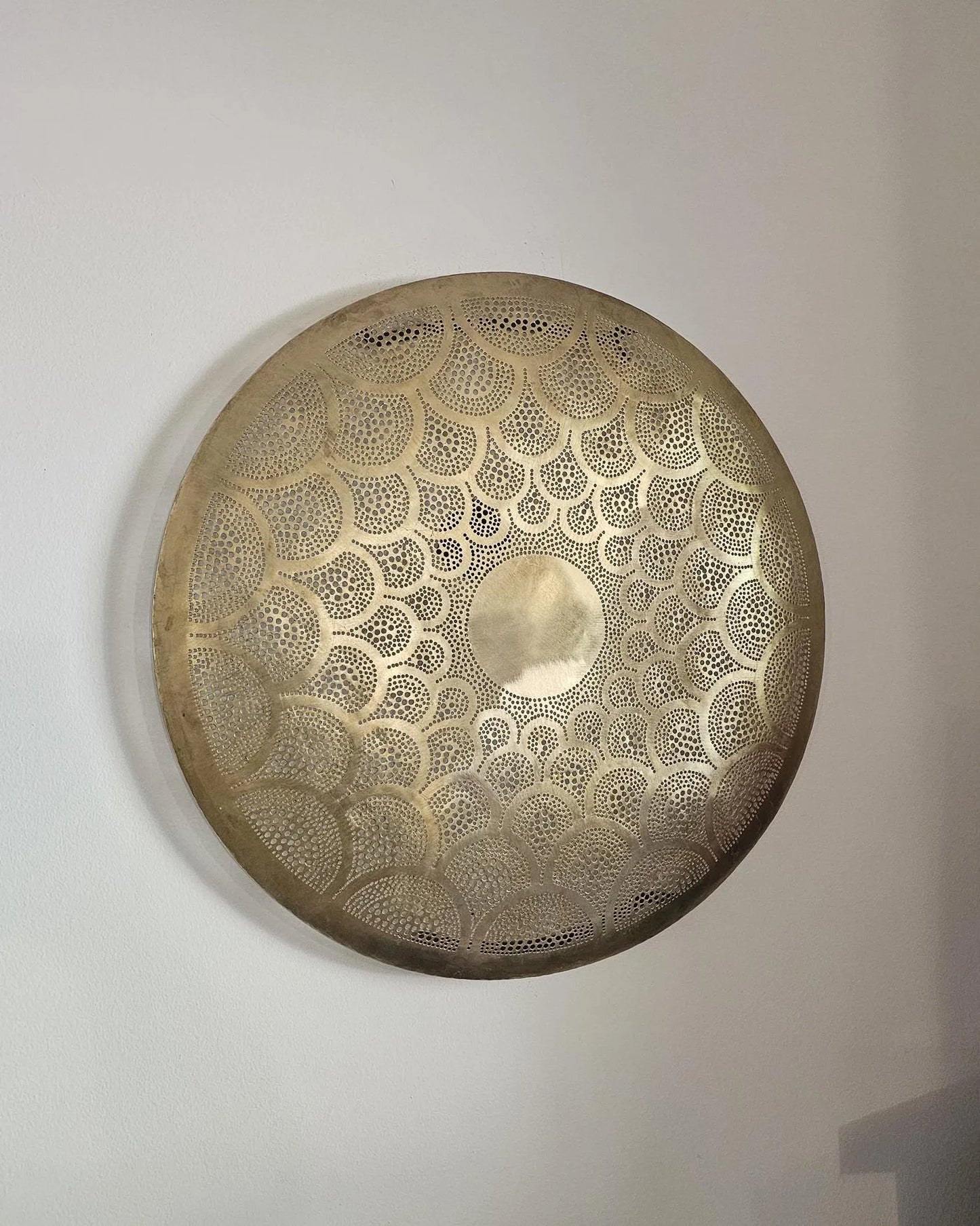 Moroccan round Brass Wall Sconce, Brass Wall Lamp