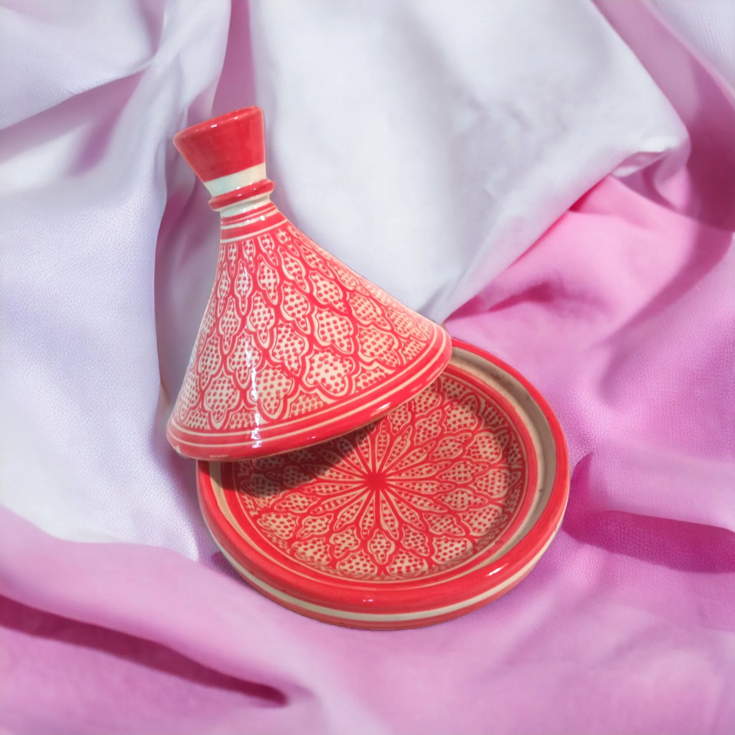 Handcrafted Ceramic Tagine Moroccan Elegance for Stylish Dining Vibrant Glazed Tagine Pink Tajine