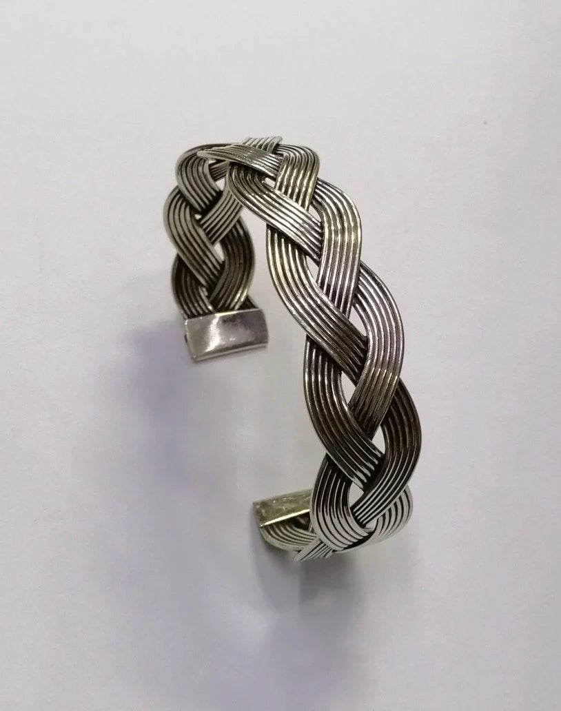 Modern Moroccan Plaited Silver Cuff