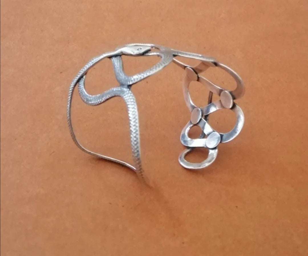 Elegant Sterling Silver Snake Cuff