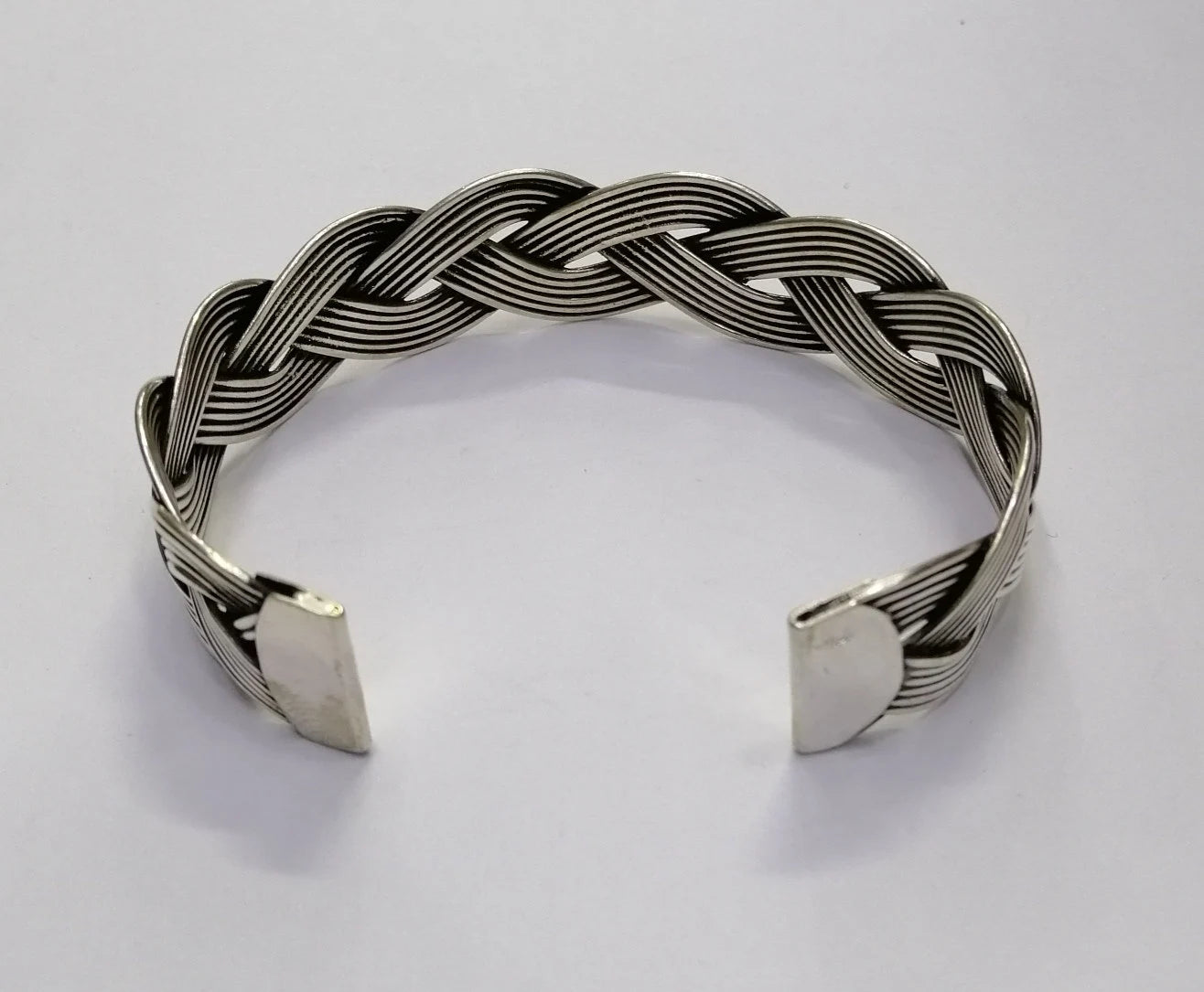 Modern Moroccan Plaited Silver Cuff