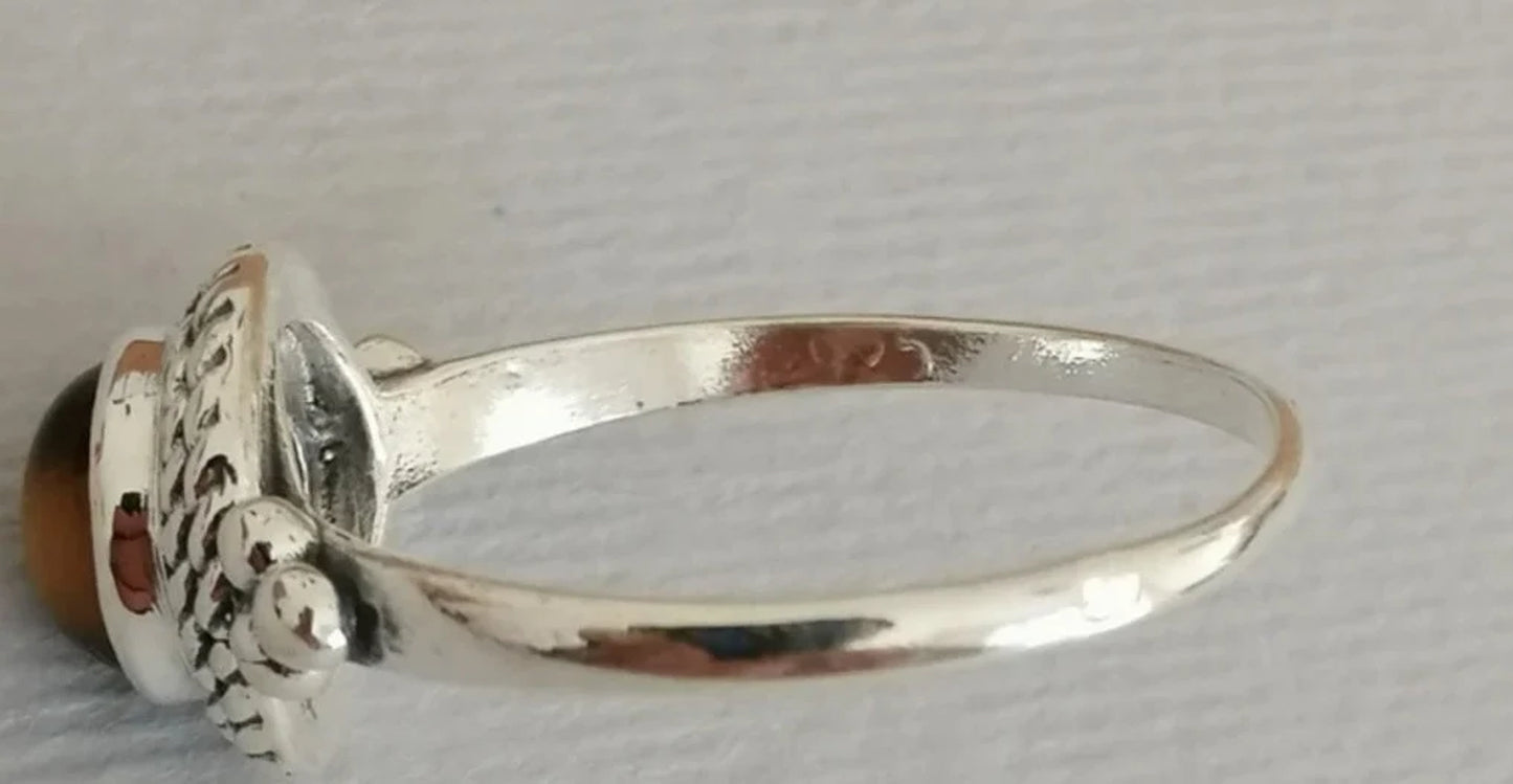 Golden Tiger Eye Sterling Silver Ring