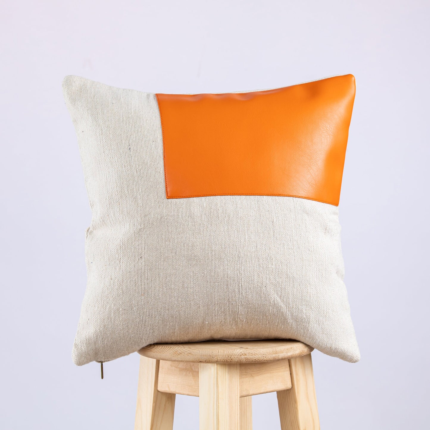White and Orange Moroccan Decorative Pillow - Handmade Pillow -Livingroom Pillow - Bedroom Pillow - Custom Pillow