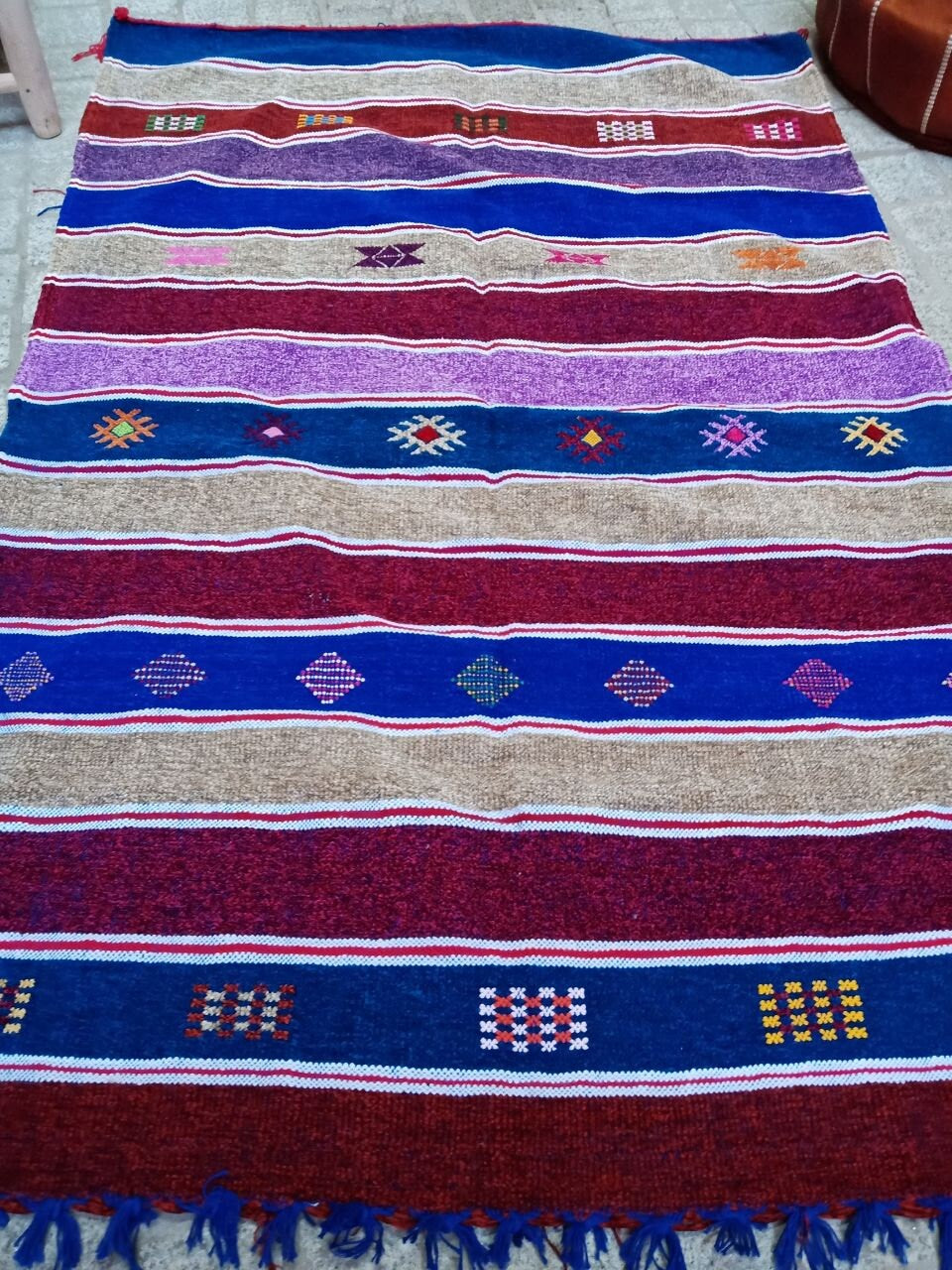 Cactus Silk Rug 3×5 Ft, Moroccan Cactus Silk Kilim Handmade .Cactus Silk Rug ,Sabra Carpet Berber Authentic Azilal Area Rug. Colorful Rug