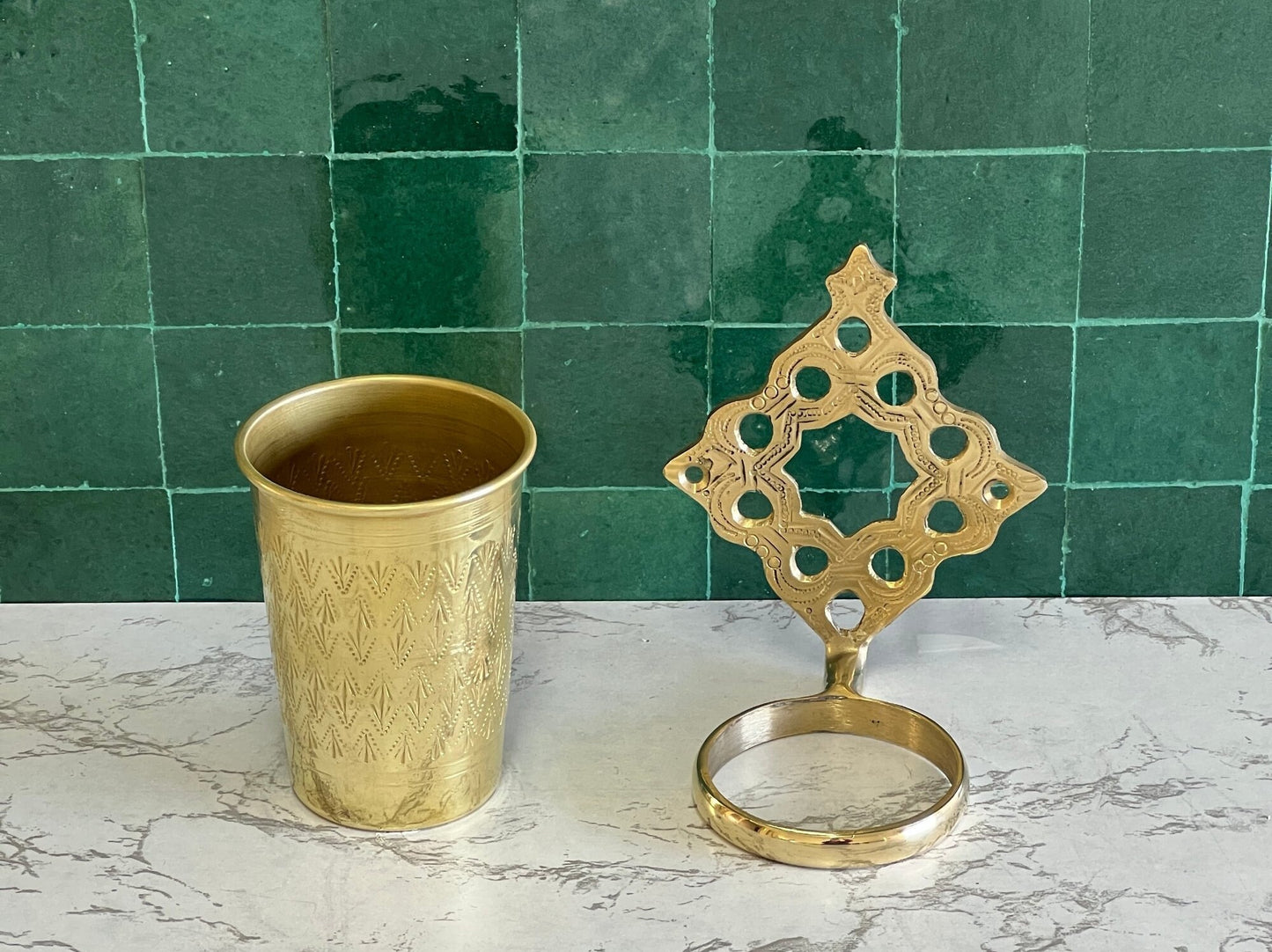 Wall Mounted Toothbrush Holder, Toothpaste Holder, Brass Tumbler, Cup Holder, Bathroom Accessories, Brush Holder