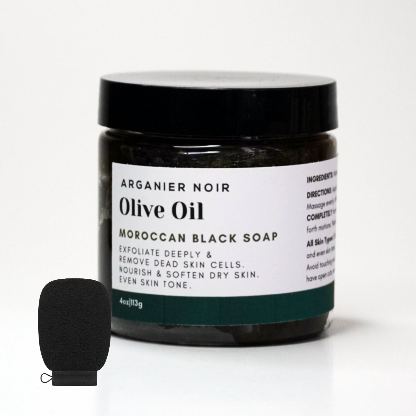 Moroccan Hammam Set- Moroccan Black Soap| Kessa Glove (Read the Ingredients)