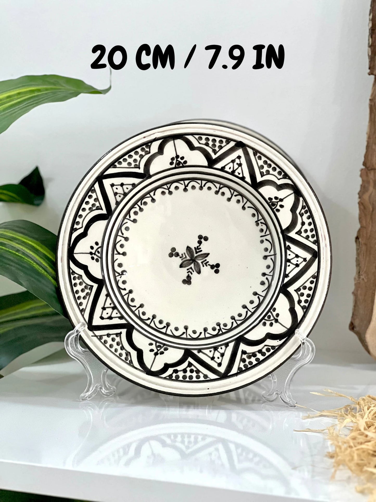 Handcrafted Moroccan Ceramic Dining Plates Set - Exquisite Hand-Painted Artisanal Dinnerware