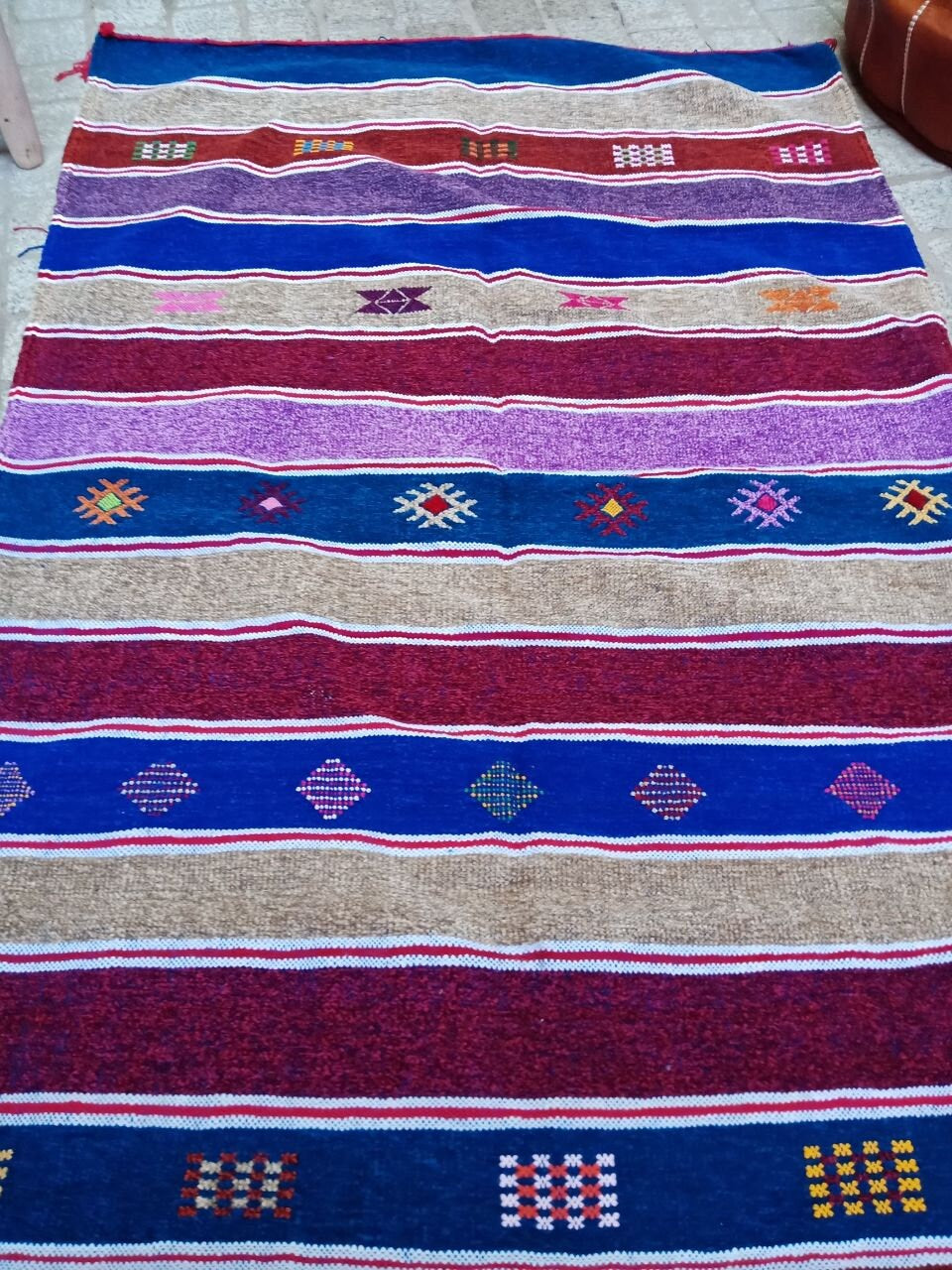 Cactus Silk Rug 3×5 Ft, Moroccan Cactus Silk Kilim Handmade .Cactus Silk Rug ,Sabra Carpet Berber Authentic Azilal Area Rug. Colorful Rug