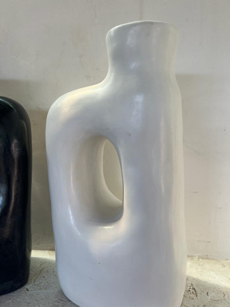 Terracotta Deco, Stucco Pottery Decoration, Natural Deco Black&White