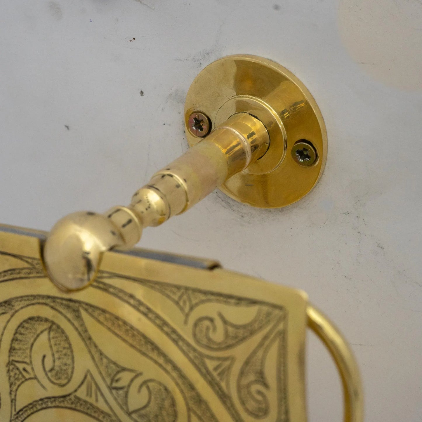 Solid Brass Toilet Paper Holder with Sliding Cover, Handcrafted Powder Room Roll Holder