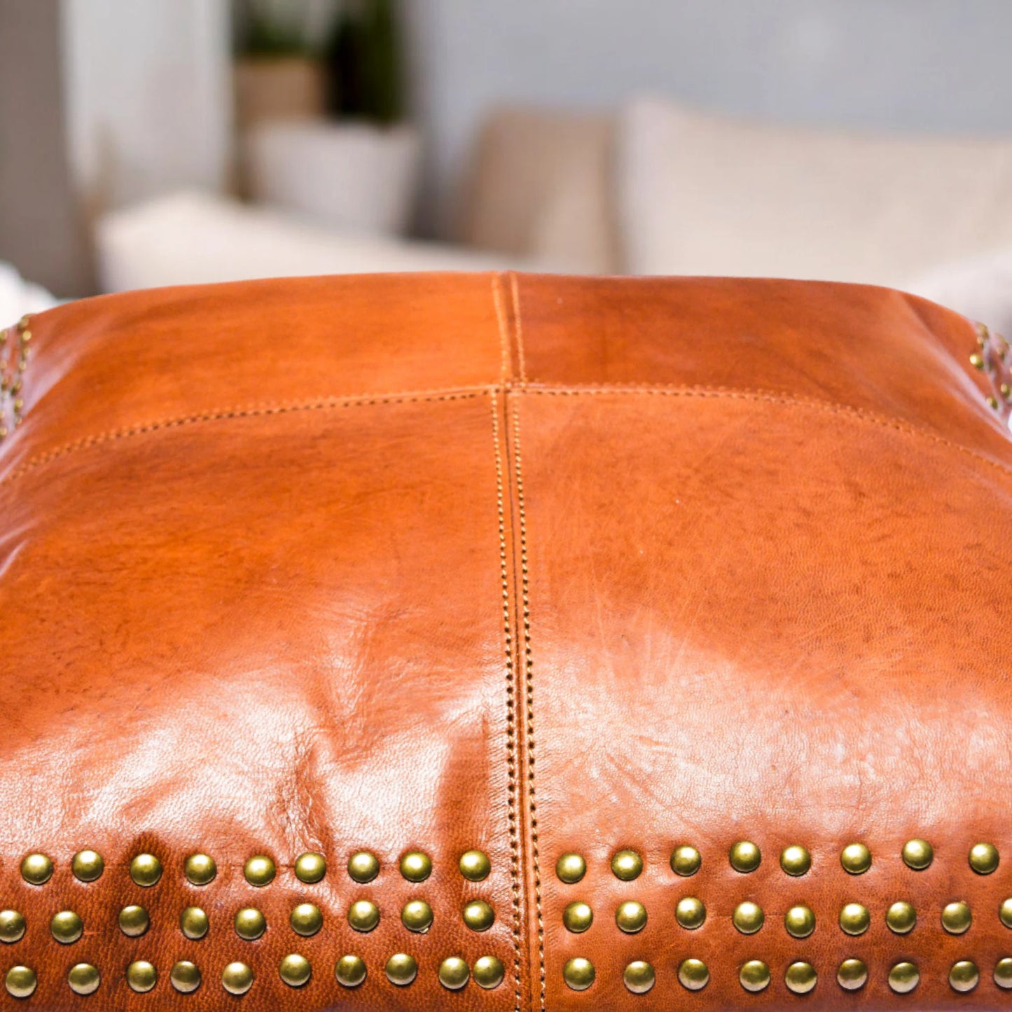 Leather Pillow Case. Genuine Lambskin Leather Pillow Cover. Sofa Cushion Case. Boho Decor. Brown Pillow Case. Square Leather Pillow Cover.