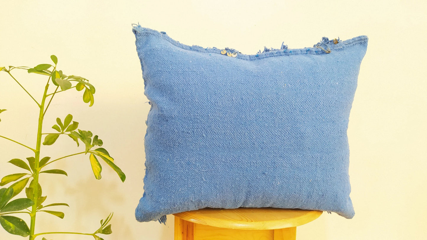 Handmade Moroccan Wedding Pillow Cover,Red Wool Cushion, Red Wool Pillow Cover Unstuffed
