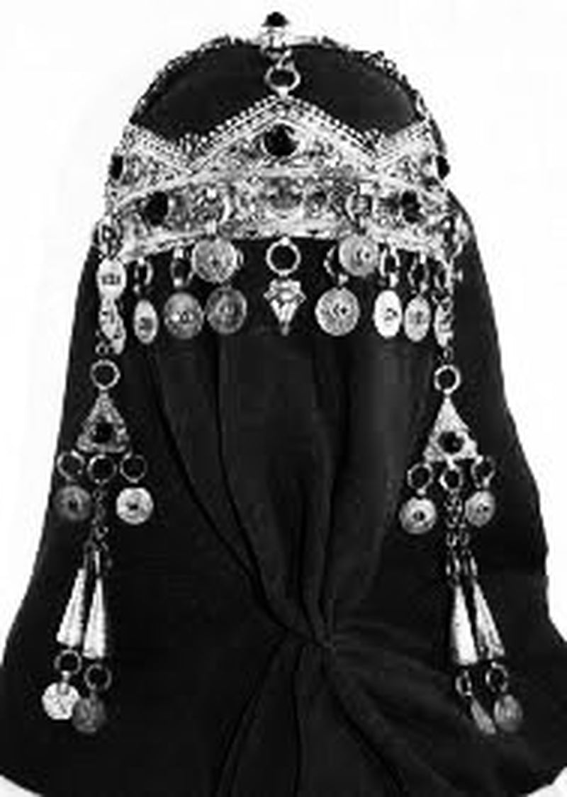 Berber Silver, Coin and Glass Earrings
