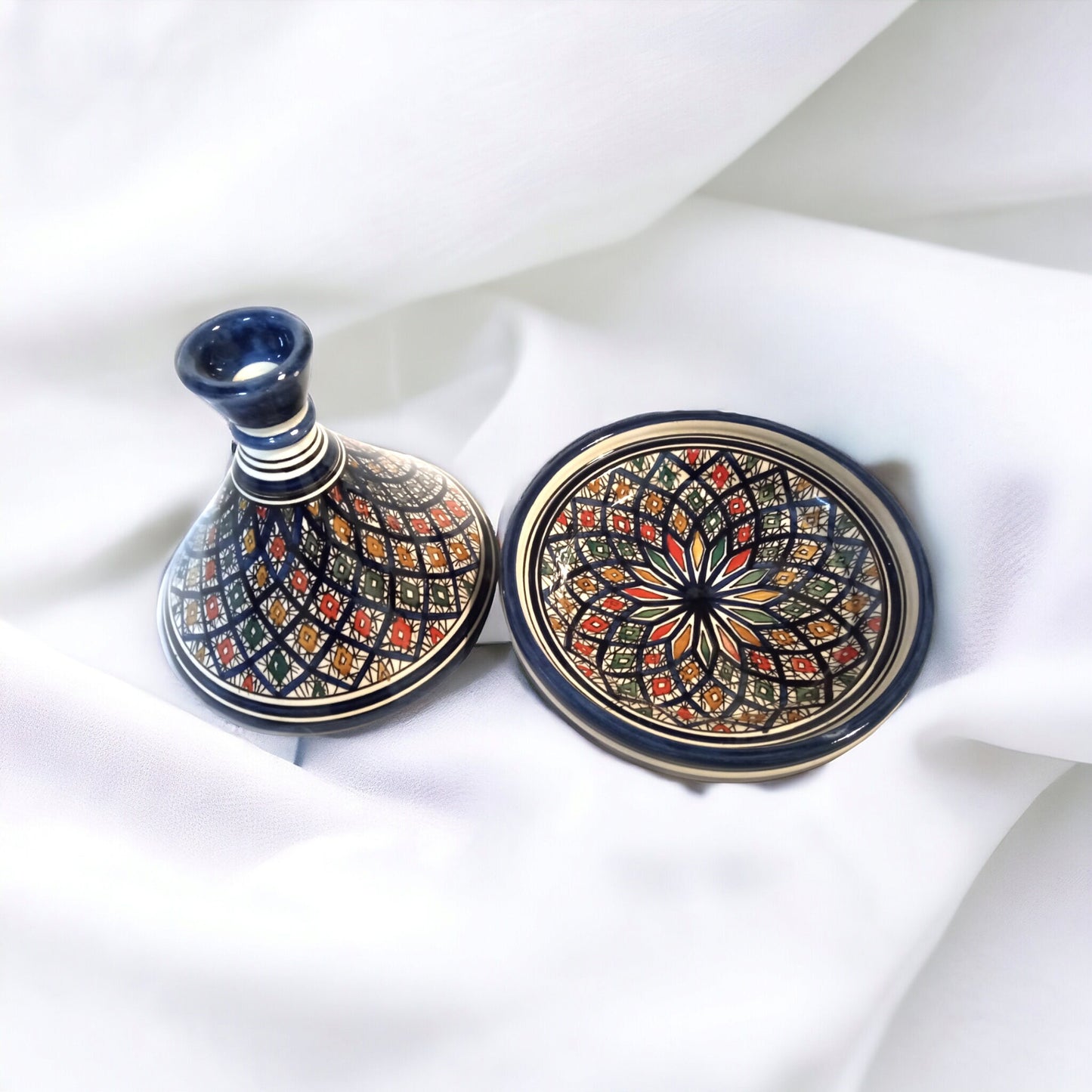 Handcrafted Ceramic Tagine Moroccan Elegance for Stylish Dining Vibrant Glazed Tagine Blue Tagine