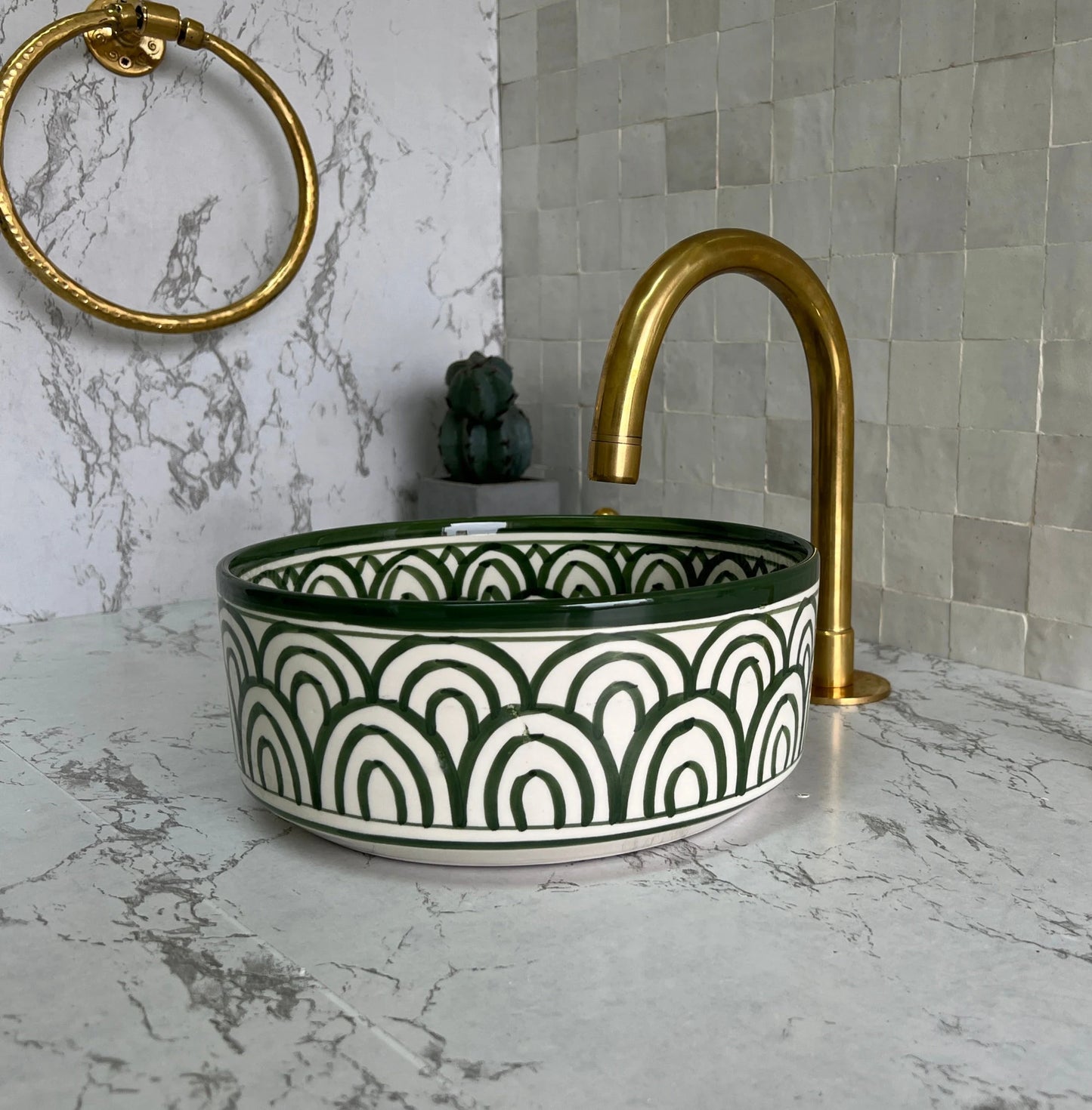 Antique Wash Basin, Vessel Sink, Bathroom Basin, Sink Bowl, Moroccan Handmade Ceramic Basin, Free Gift INCLUDED