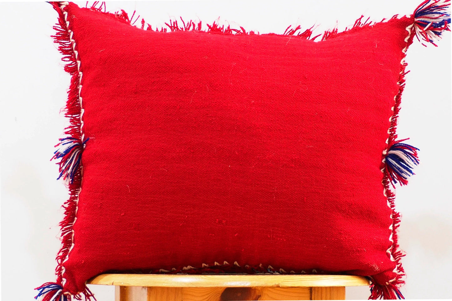 Handmade Moroccan Wedding Blanket Pillow Cover Handira Blanket Cushion Cover Wool Pillow Cover with Sequins