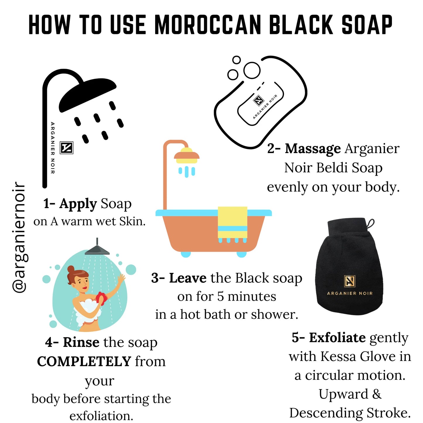 Moroccan Hammam Set- Moroccan Black Soap| Kessa Glove (Read the Ingredients)