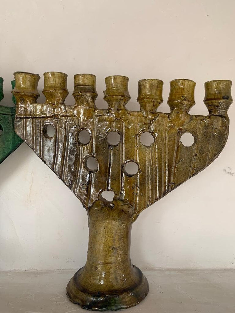 Natural Candle Holder, Pottery Candle Holder