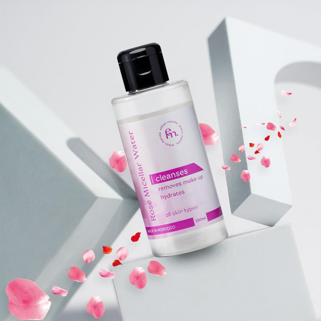 Rose Micellar Cleansing Water – Natural Makeup Remover & Hydrating Toner – Alcohol-Free, Vegan, for Sensitive Skin – 200Ml Face Cleanser