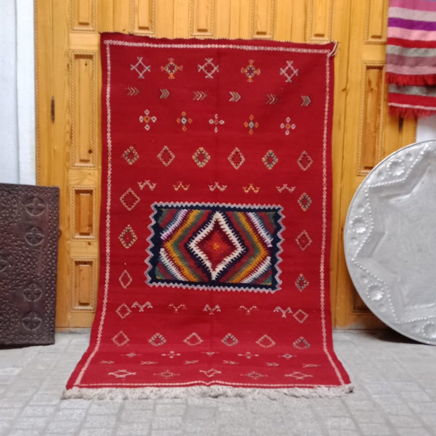 Moroccan Akhnif Rug, Berber Akhnif Kilkm, Handmade Wool Rug, Authentic Azilal