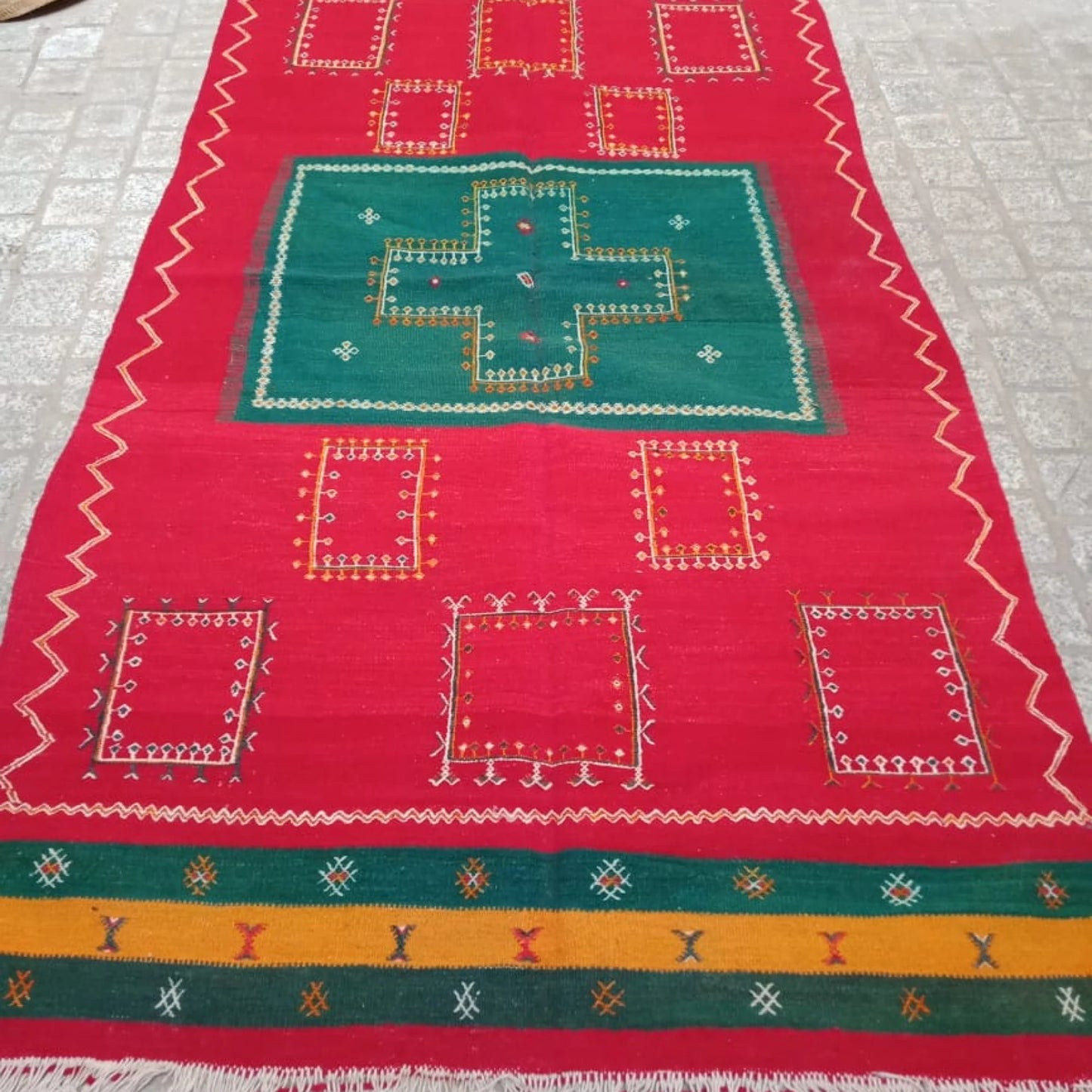 Vintage Akhnif Rug 7×3 Ft. Moroccan Akhnif Rug, Handmade Wool Rug, Antique Kilim, Berber Kilim