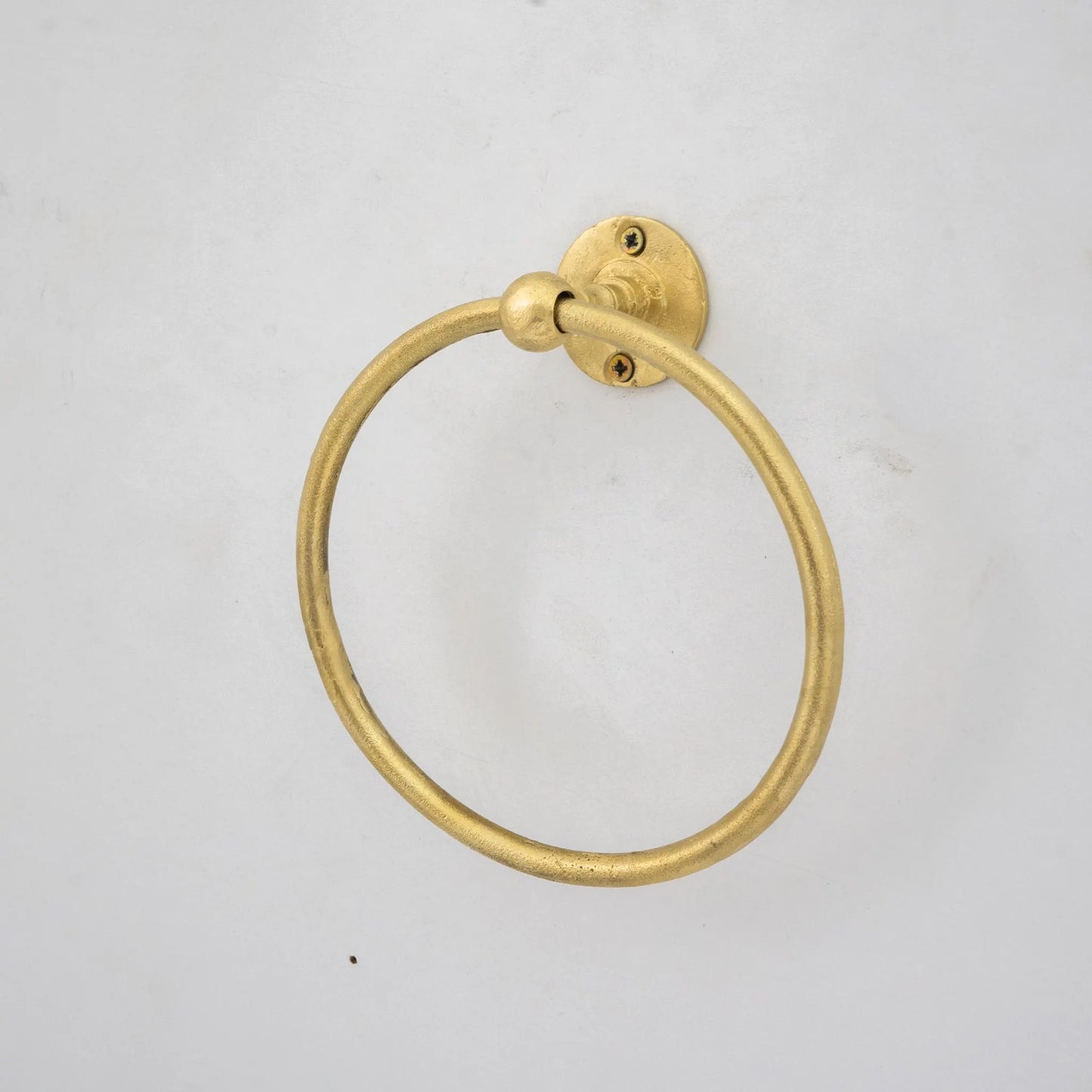 Unlacquered Brass Wall-Mounted Towel Ring Holder, Face Towel Hanger