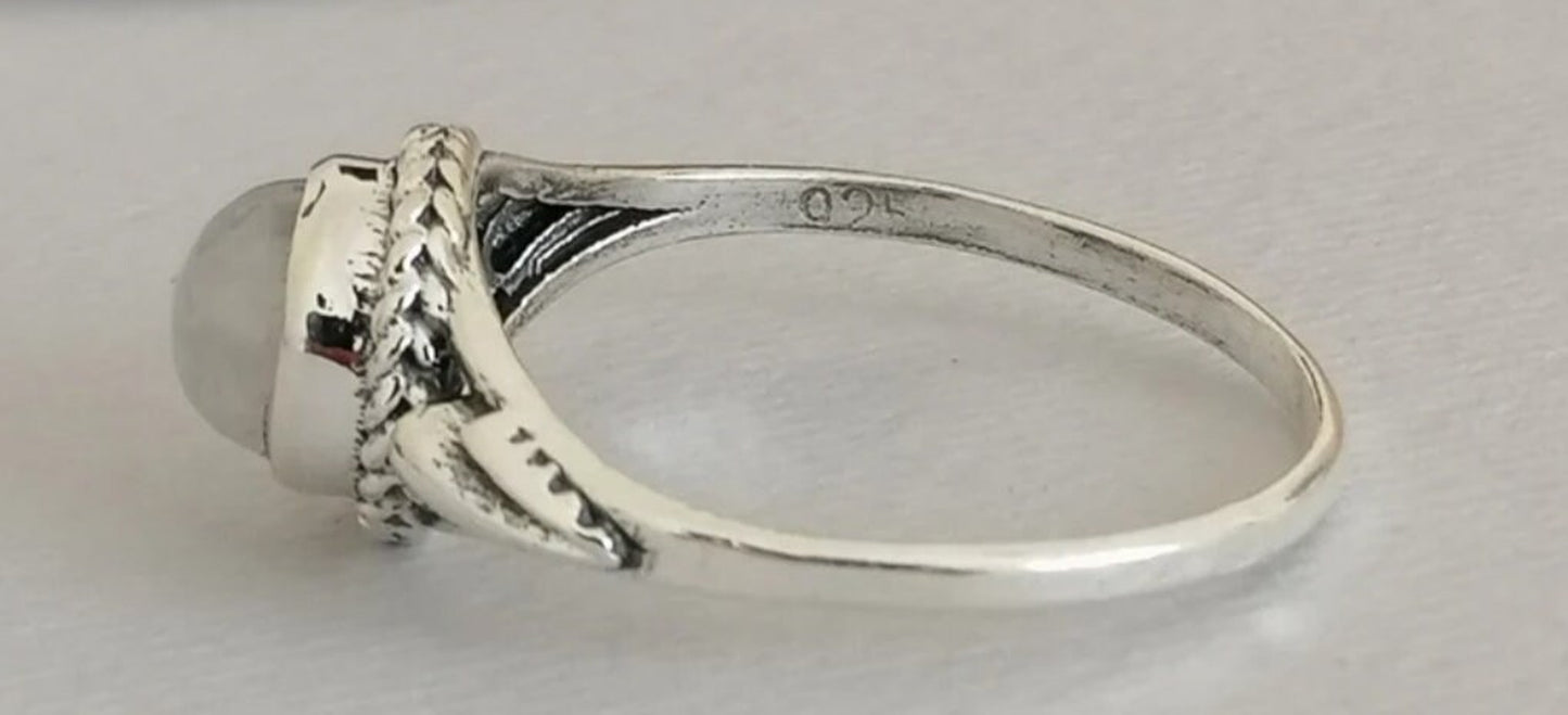 Delicate Sterling Silver and Moonstone Ring