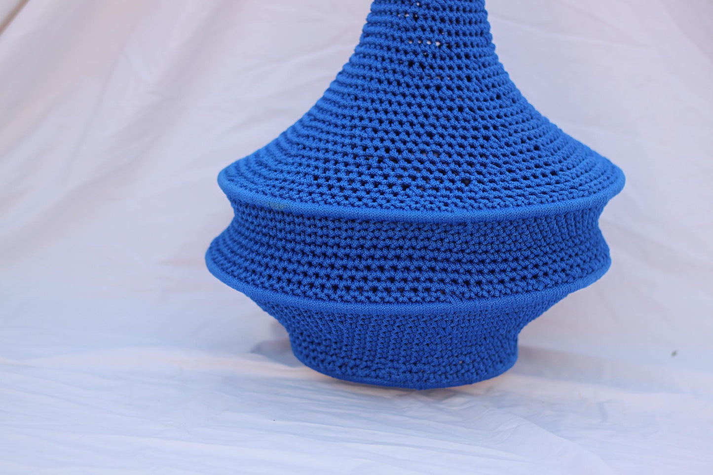 Handmade Moroccan Crochet Pendant Light Boho Hanging Lamp Blue Lantern Statement Ceiling Light Chandelier Moroccan Lantern Rustic Lamp