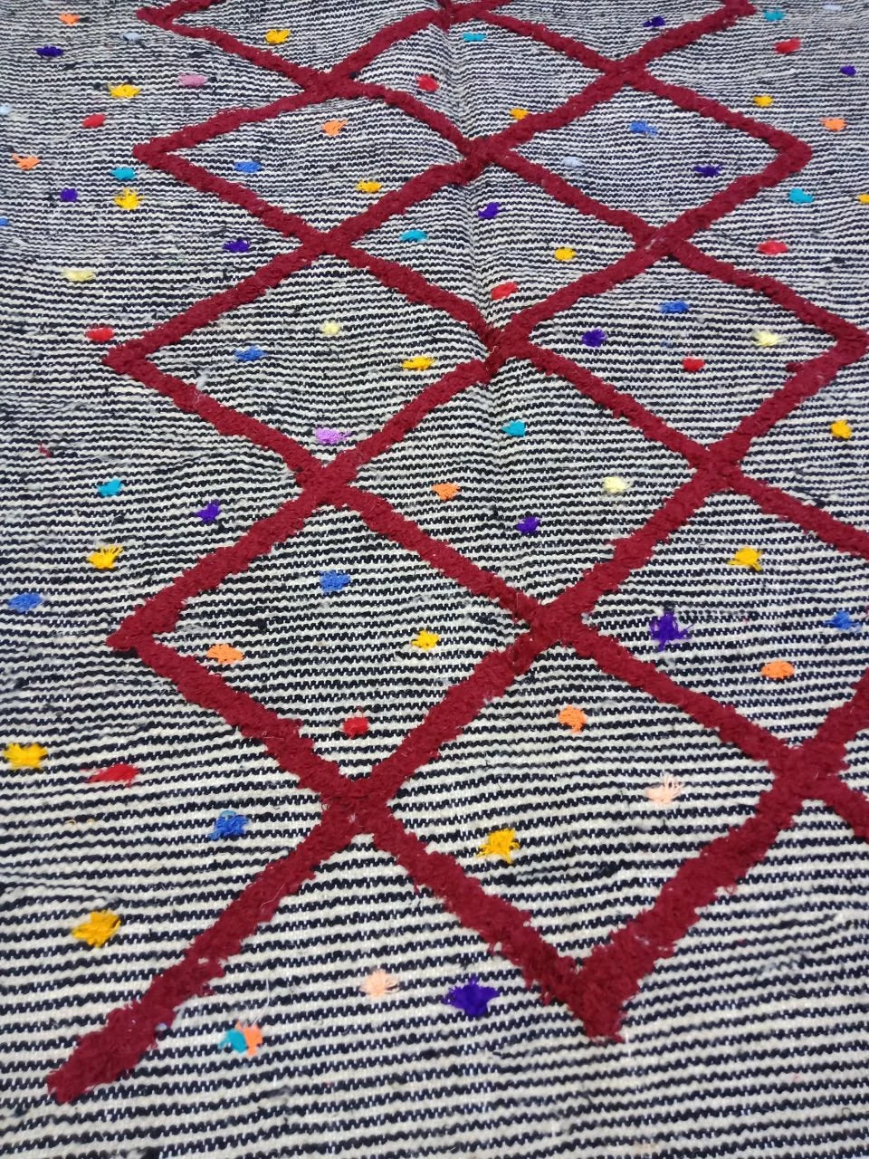 Moroccan Zanafi Rug .Handmade Berber Wool Rug Authentic Azilal Carpet Area Rug - Vintage Berber Rug - Zanafi Rug