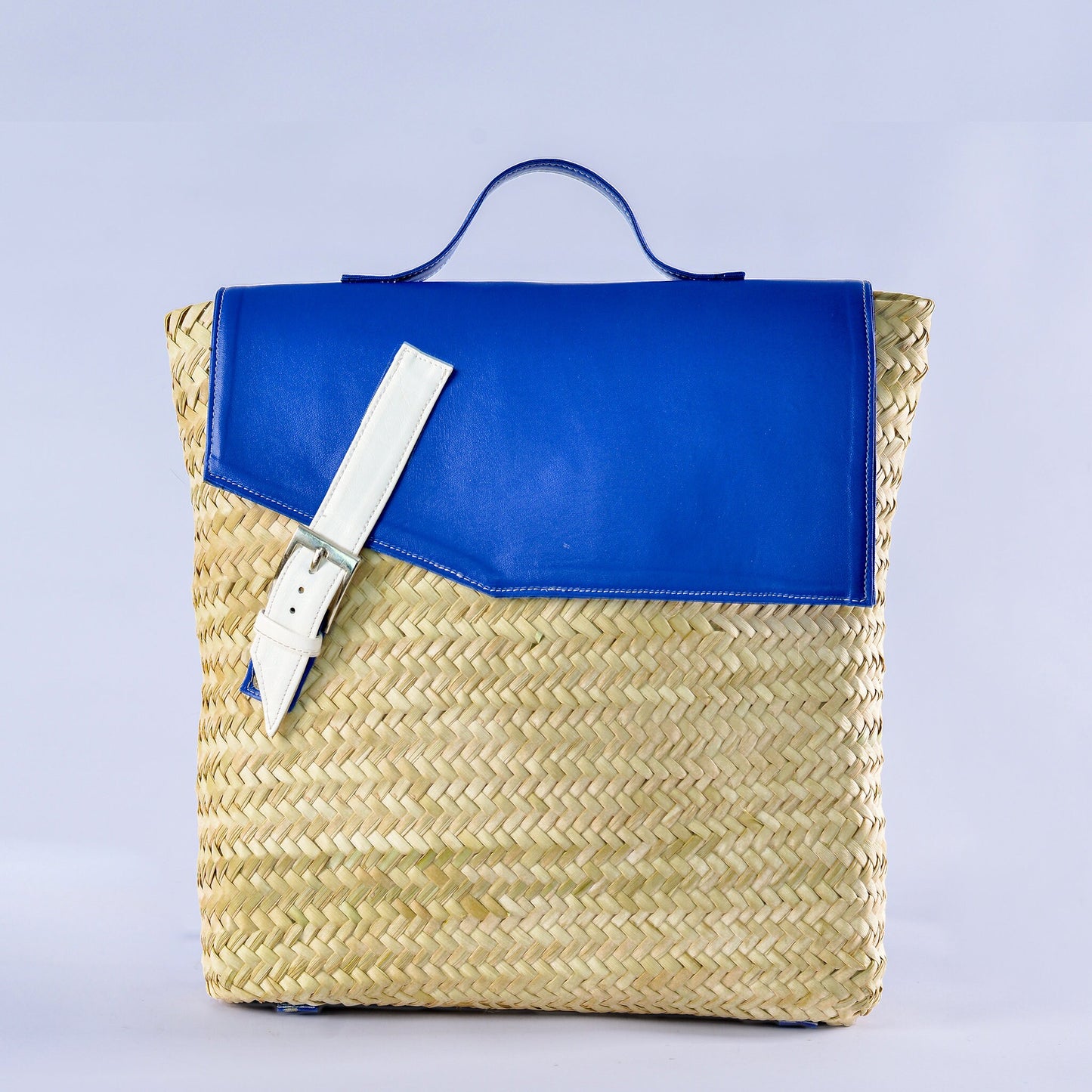 Travel Straw Backpack - Leather Rucksack-Office Bag- Backpack for Everyday Use - Beach Backpack