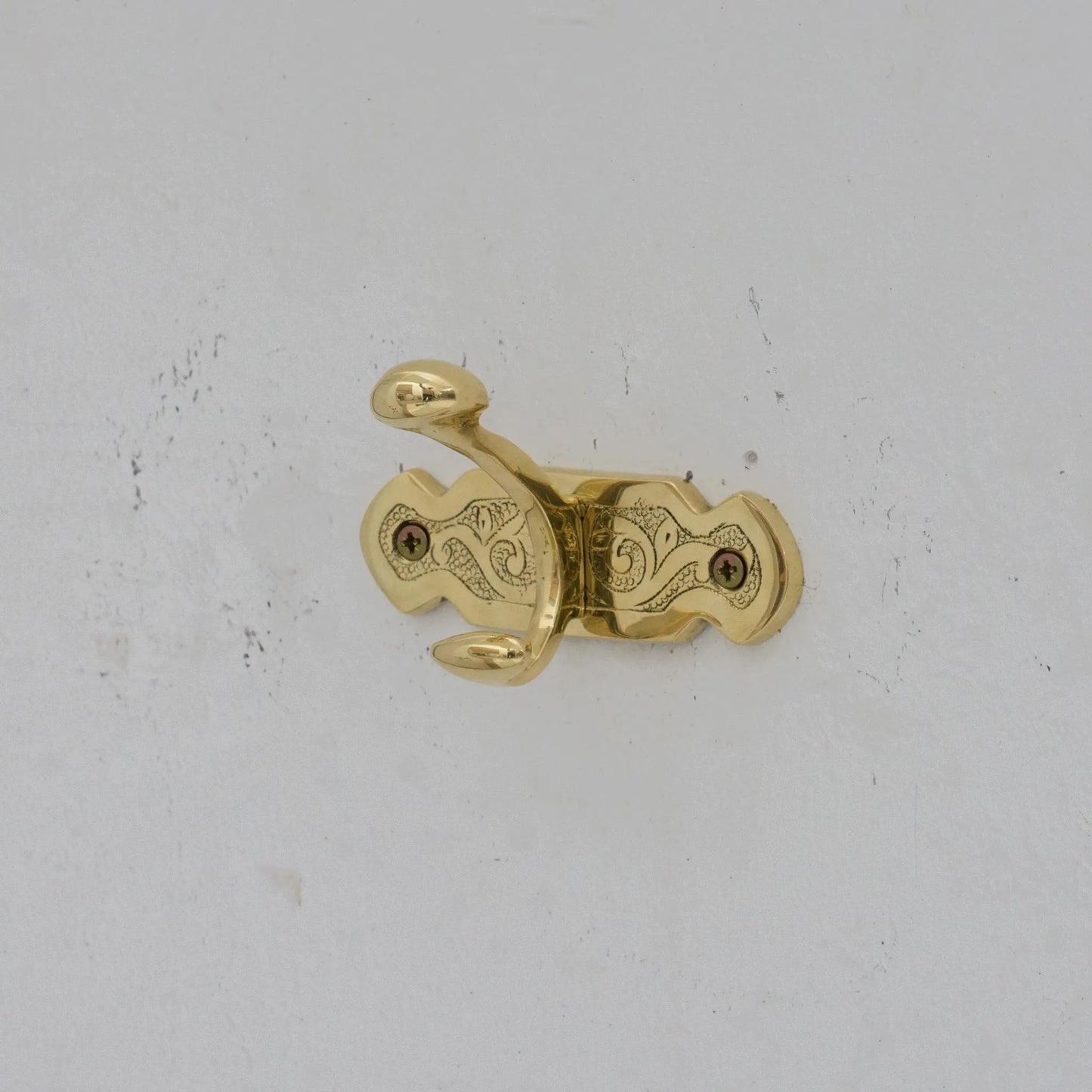 Handcrafted Single Hook, Engraved Wall Hook, Brass Coat Hook, Clothes Hooks