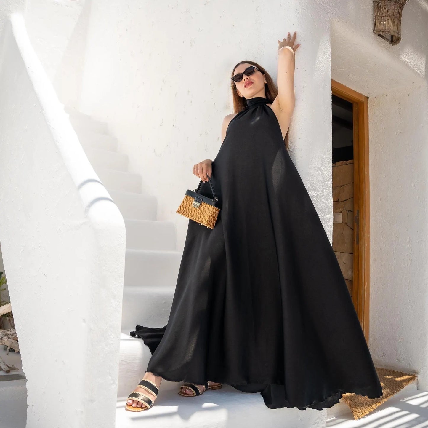 Maxi Black Dress, Women Dress, Handmade Dress, Resortwear, Night Out Dress, Wedding Dress