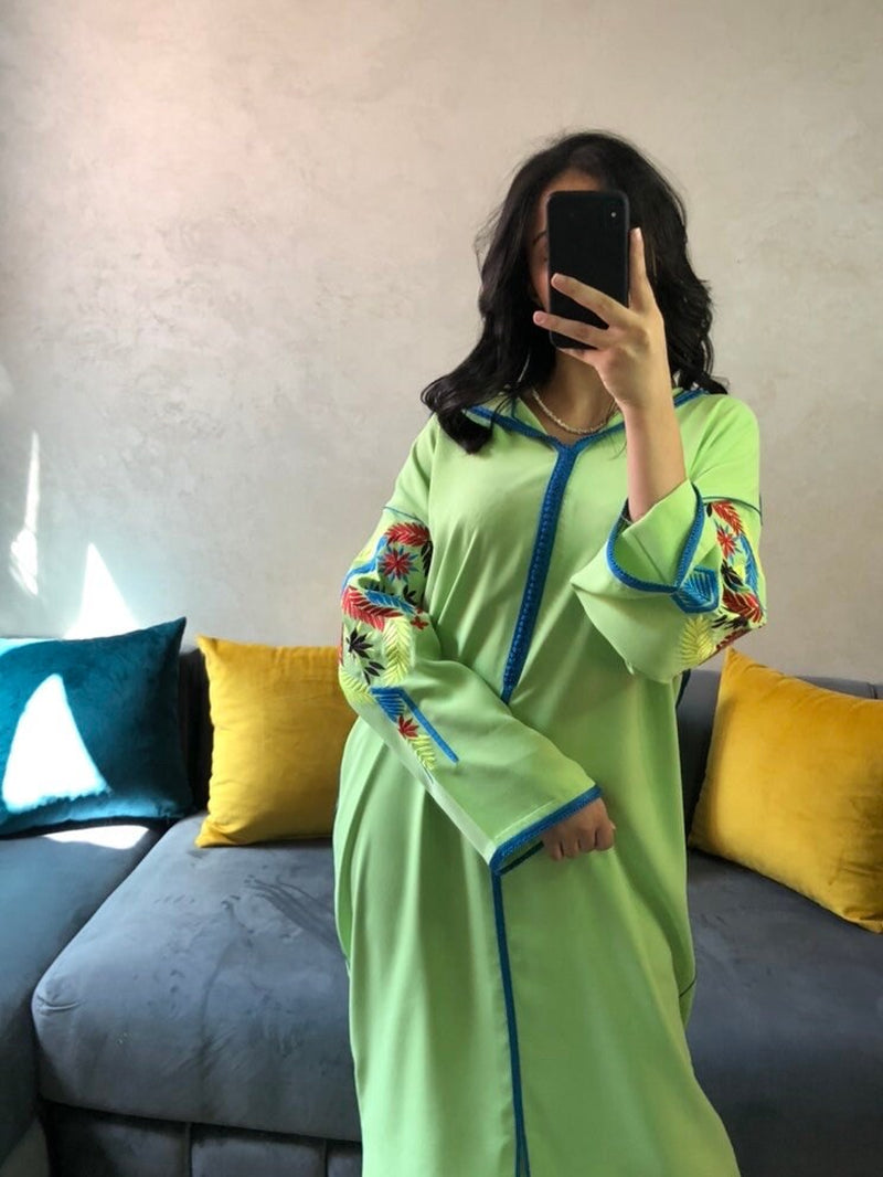 Moroccan Embroidered Djellaba for Women
