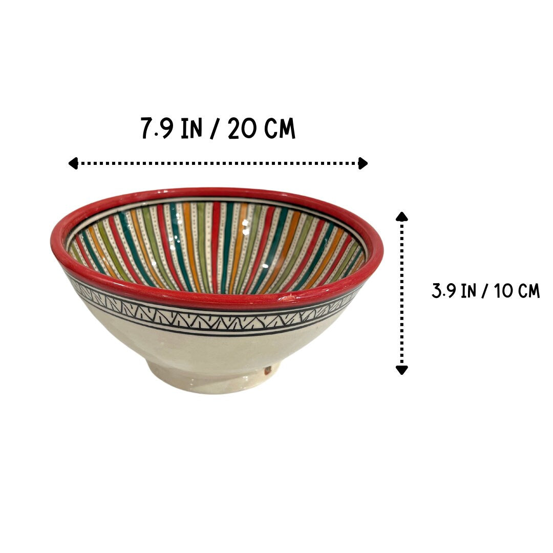 Moroccan Handmade Ceramic Salad Bowl | Hand Painted Moroccan Artisanal Bowl | Decorative Bowl | Ceramic Mixing Bowls | Ceramic Serving Bowls