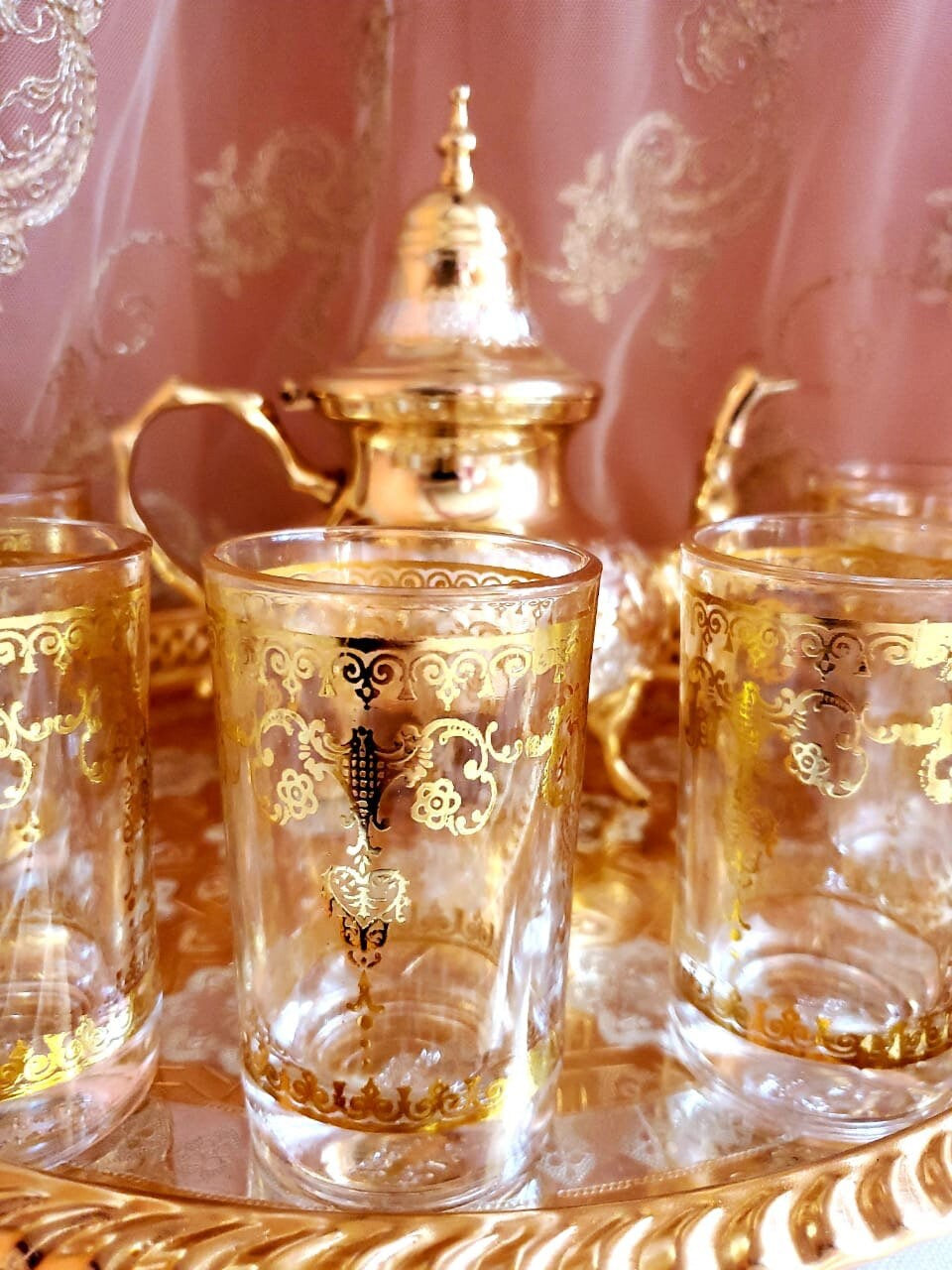 Moroccan Handmade Luxurious Tea Set