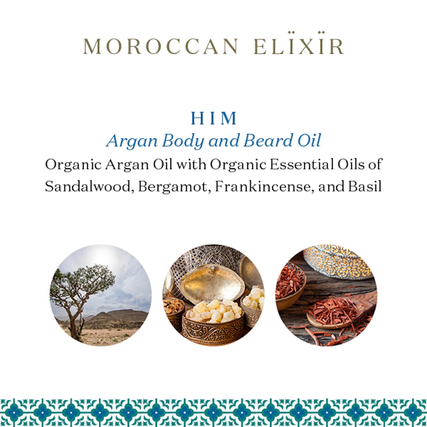 HIM Men'S Beard and Body Oil Argan Oil with Sandalwood, Bergamot, Frankincense and Basil