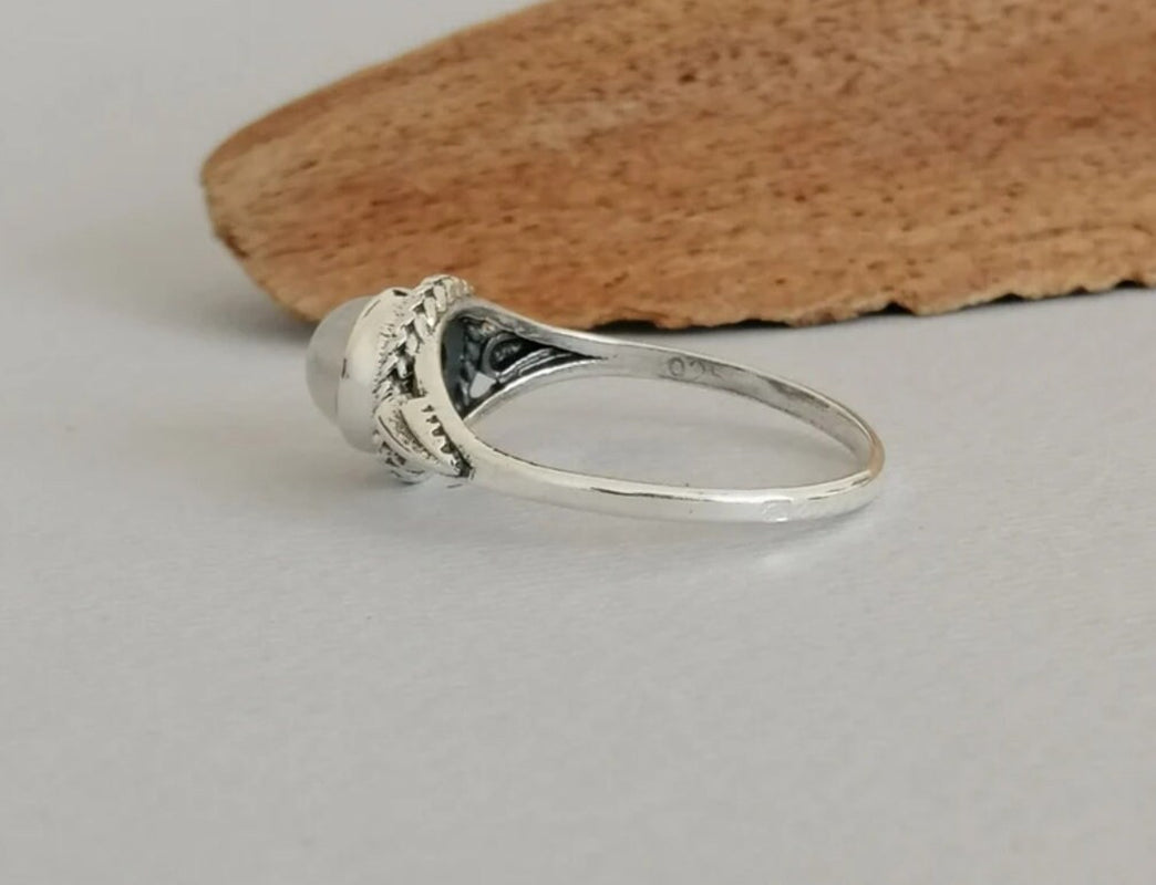Delicate Sterling Silver and Moonstone Ring
