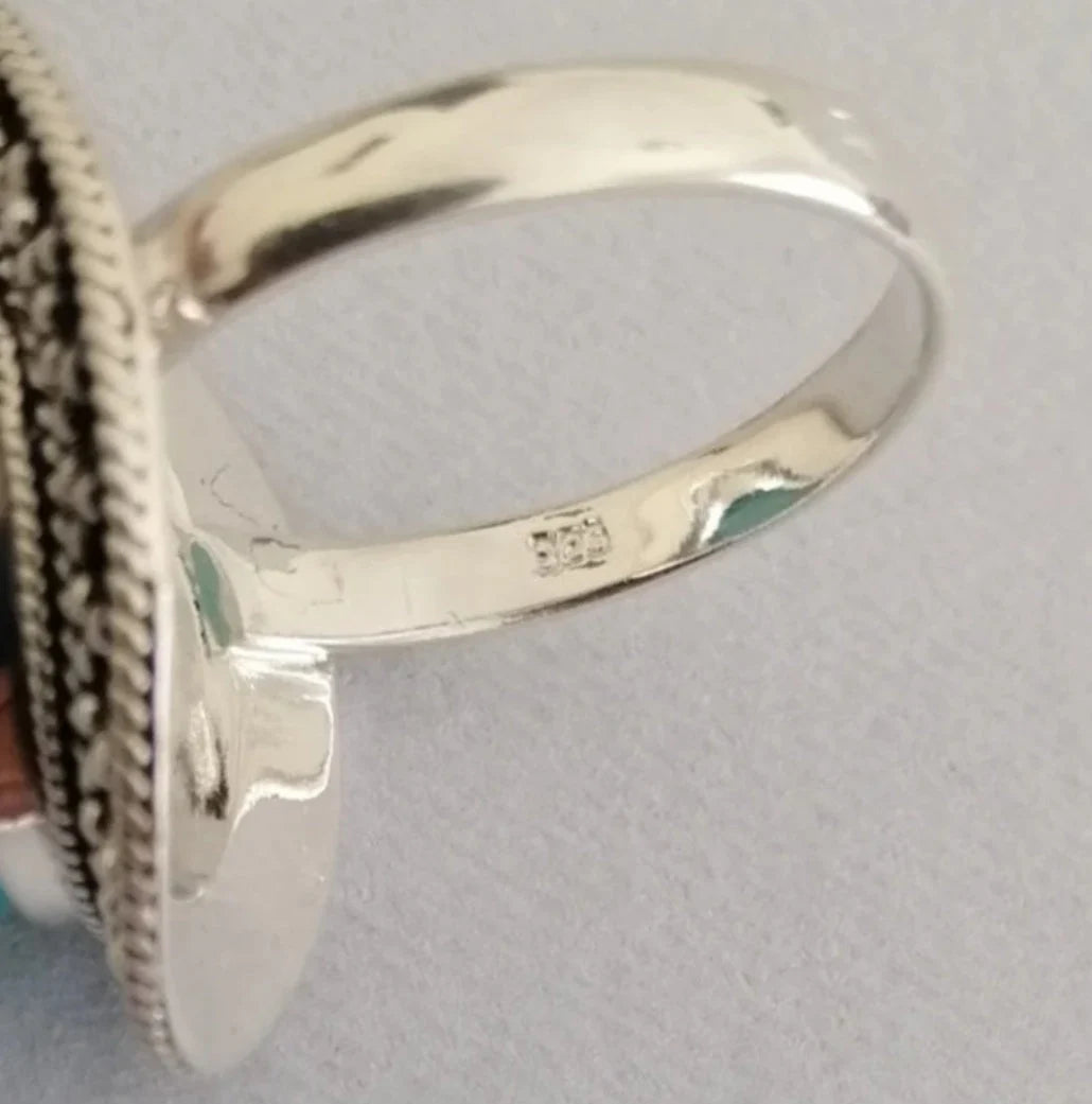 Aquamarine and Sterling Silver Ring