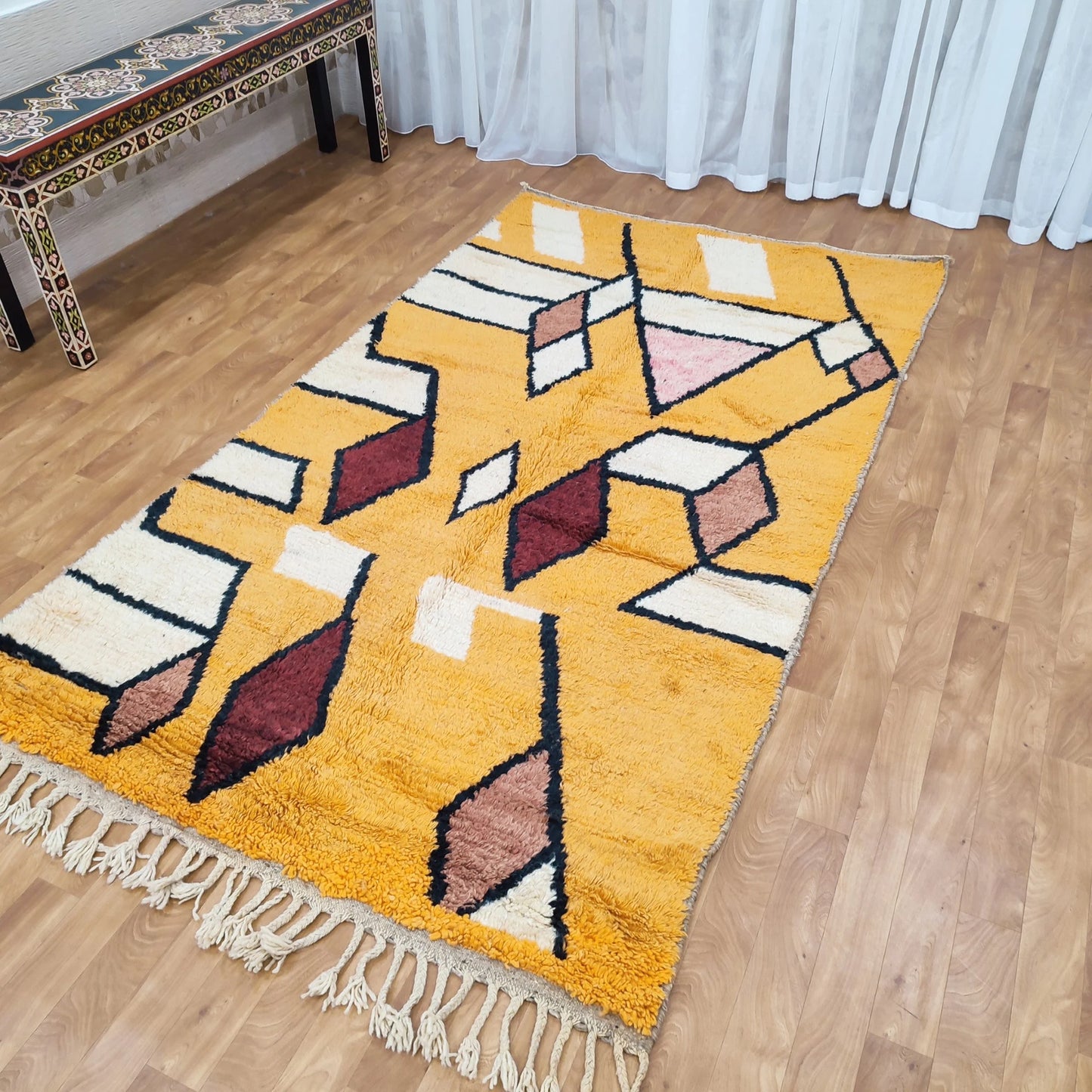 Authentic Moroccan Rug, Vibrant Boujaad Rug, Azilal Rug, Bright Colored Rug, Abstract Carpet, Handmade Rug, Bohemian Rug, Tapis Marocain