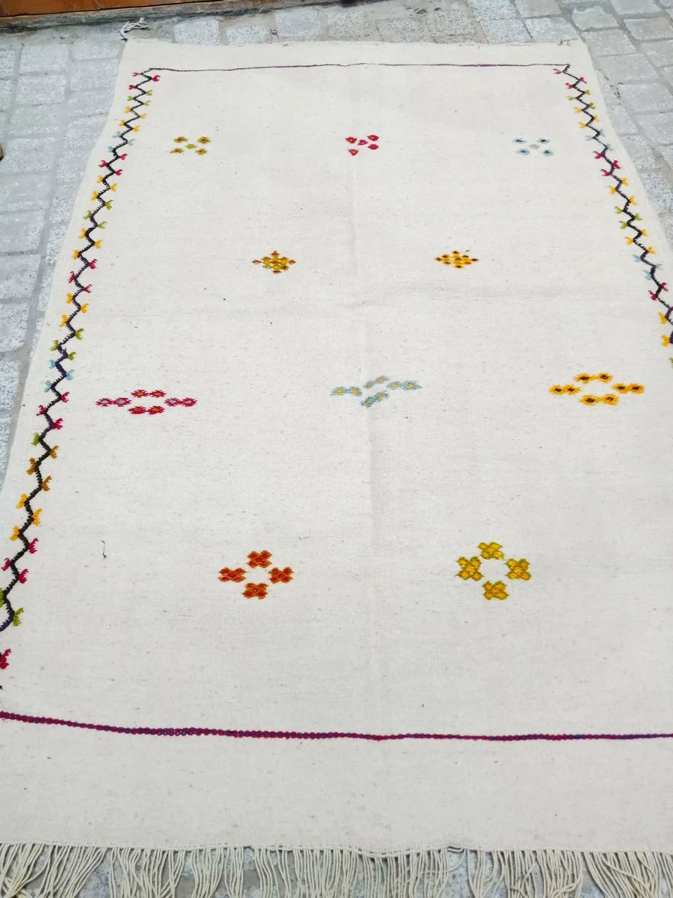 Moroccan Akhnif Rug 3×5 Ft . Moroccan Berber Kilim, Handmade Wool Rug. Large Berber Rug, Area Rug