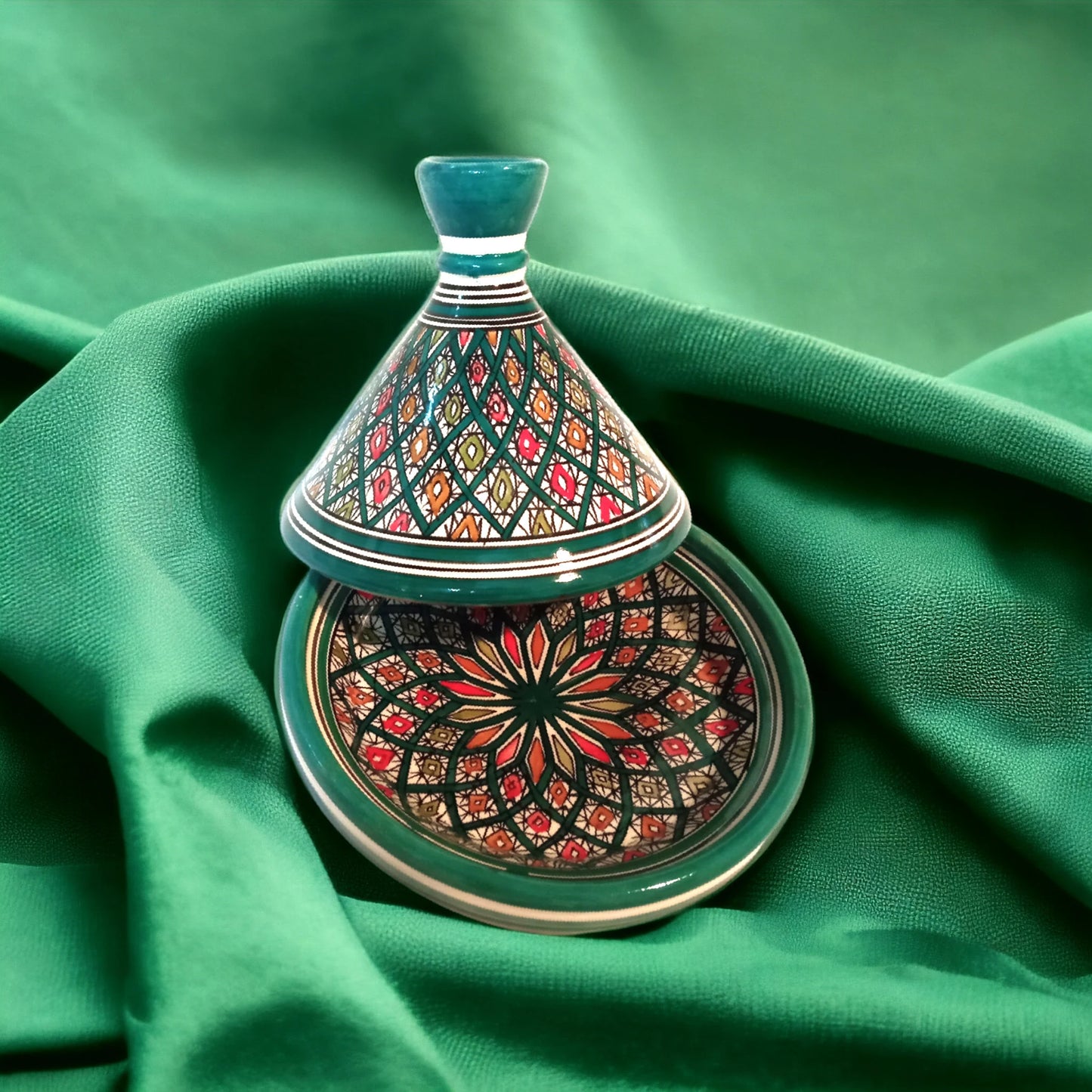 Handcrafted Ceramic Tagine Moroccan Elegance for Stylish Dining Vibrant Glazed Tagine Green Tagine