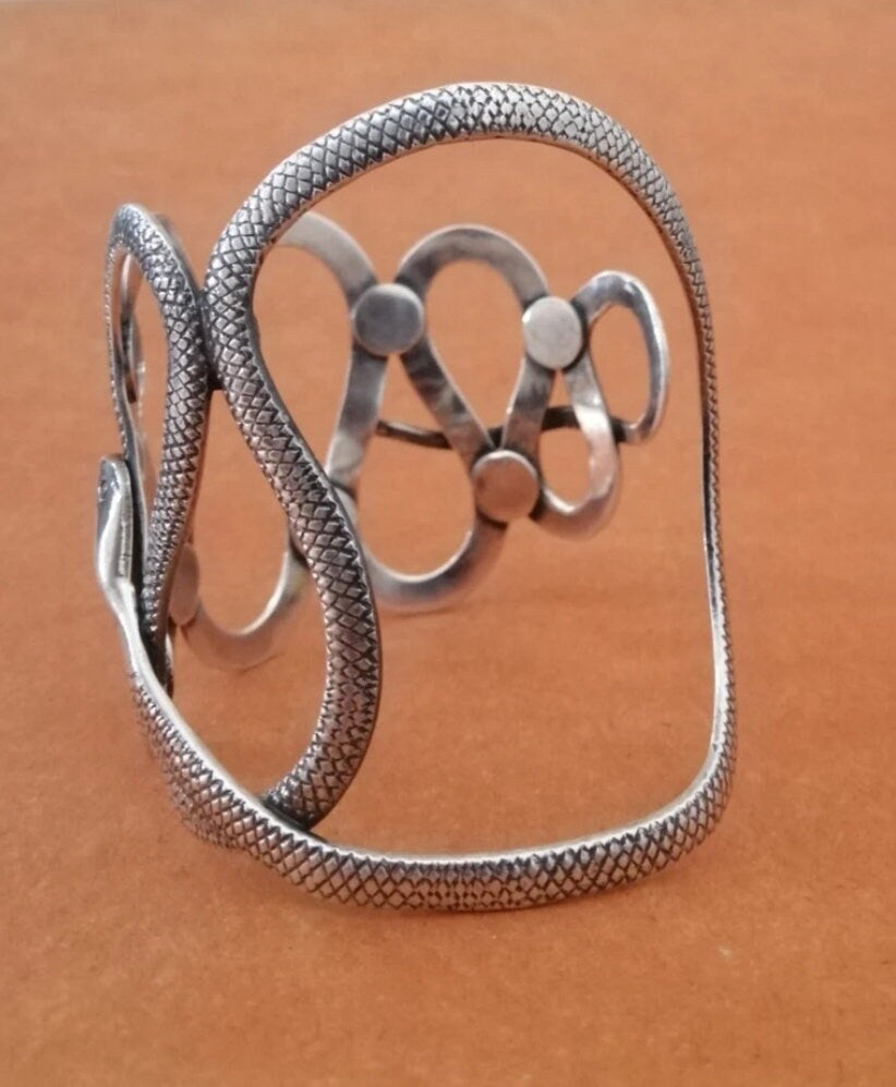 Elegant Sterling Silver Snake Cuff