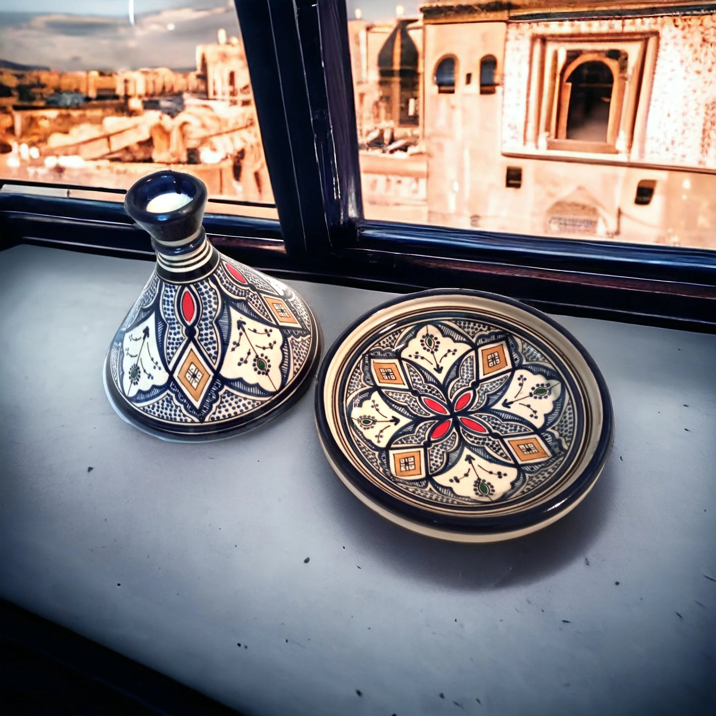Handcrafted Ceramic Tagine Moroccan Elegance for Stylish Dining Vibrant Glazed Tagine Blue Tajine