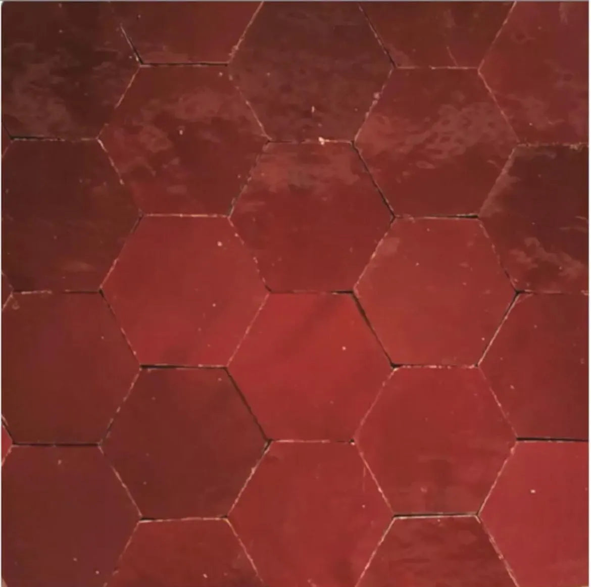 20 Pcs Moroccan Zellige Wall Tiles Wine Red Hexagonal Hexagon - Wall Tile