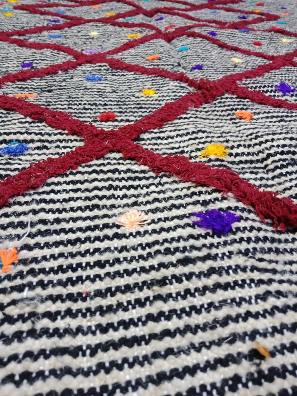 Moroccan Zanafi Rug .Handmade Berber Wool Rug Authentic Azilal Carpet Area Rug - Vintage Berber Rug - Zanafi Rug